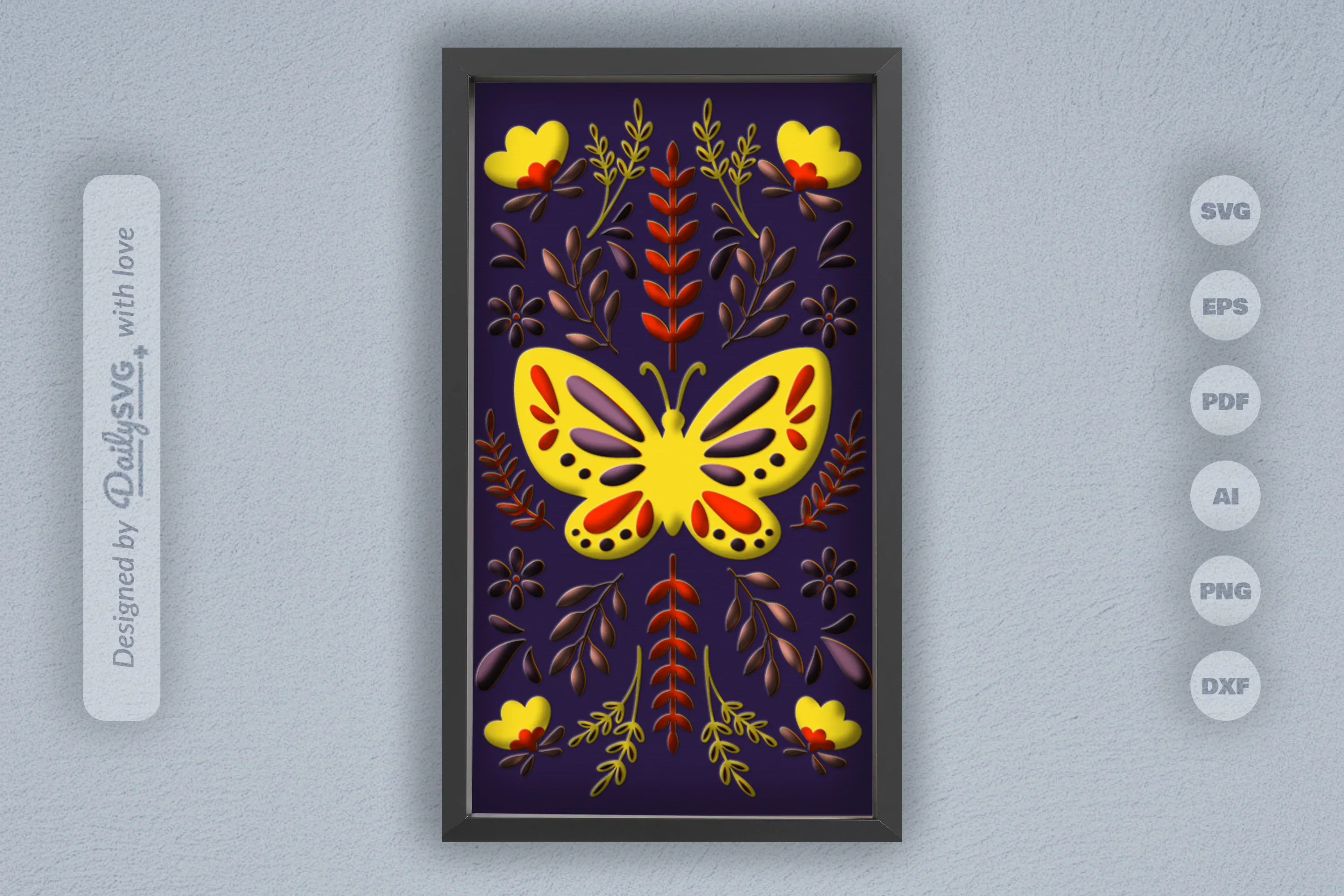 Butterfly Folk Art Papercut SVG Bundle