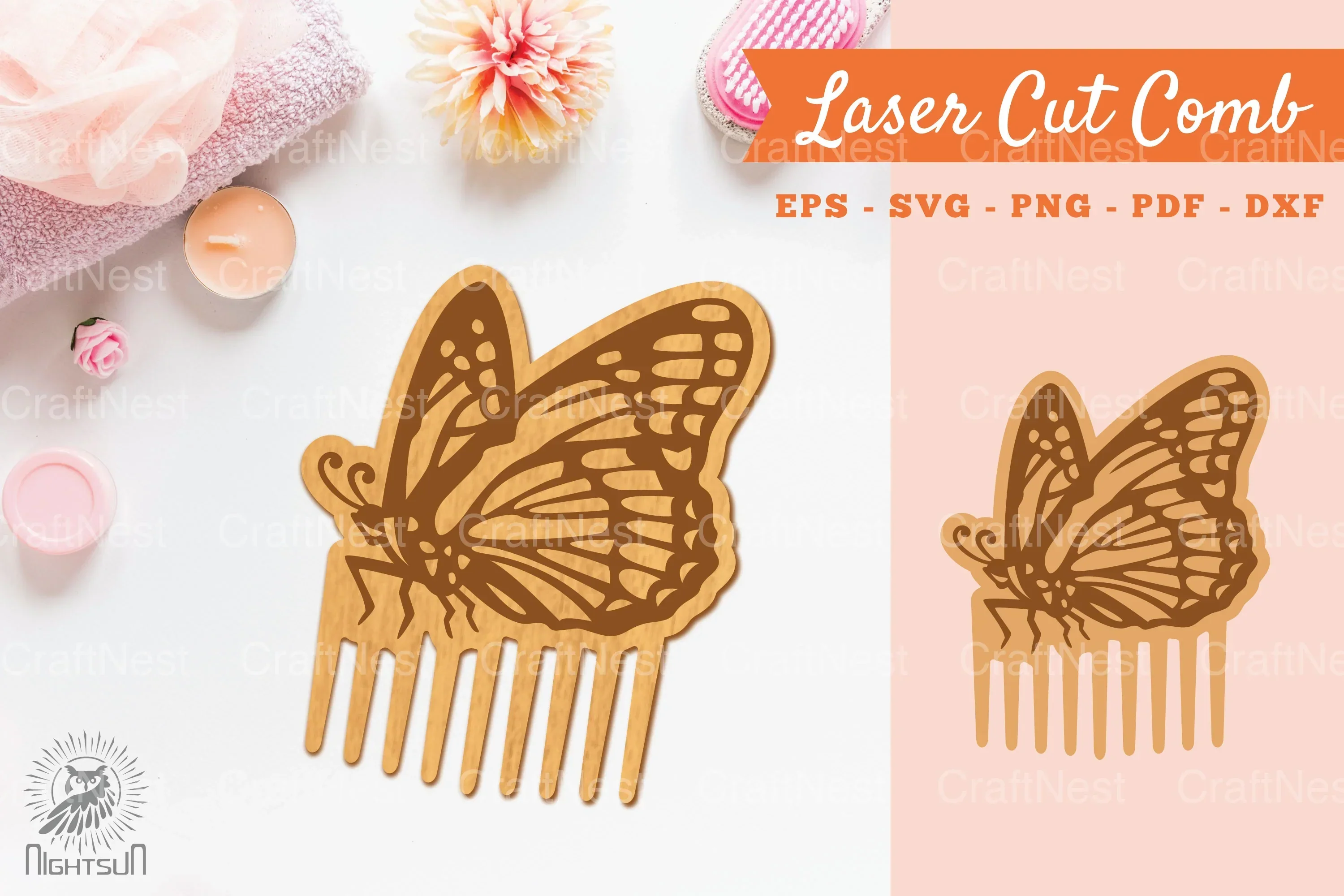 Butterfly Laser Cut Comb Clipart Bundle