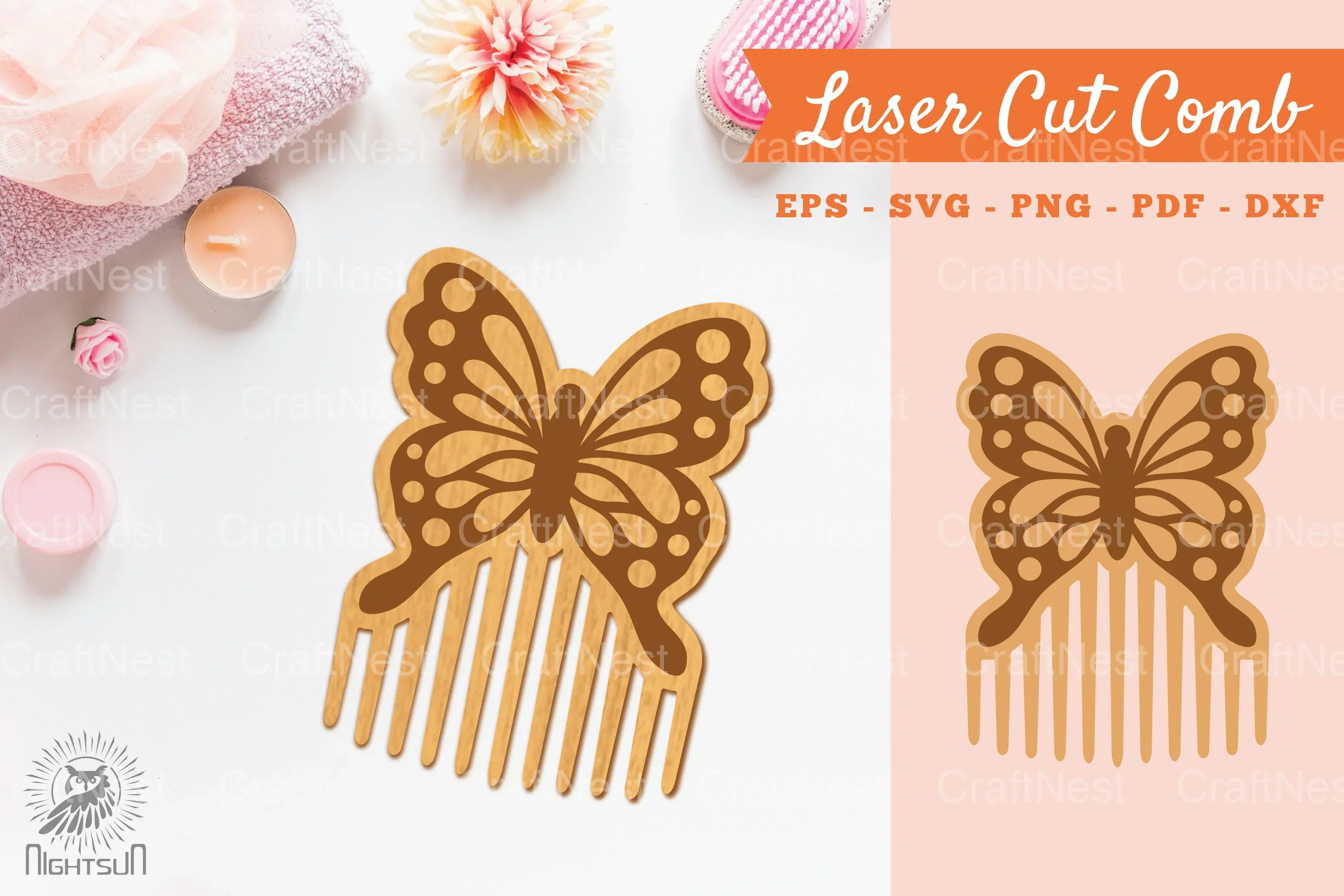 Butterfly Laser Cut Comb Design Bundle