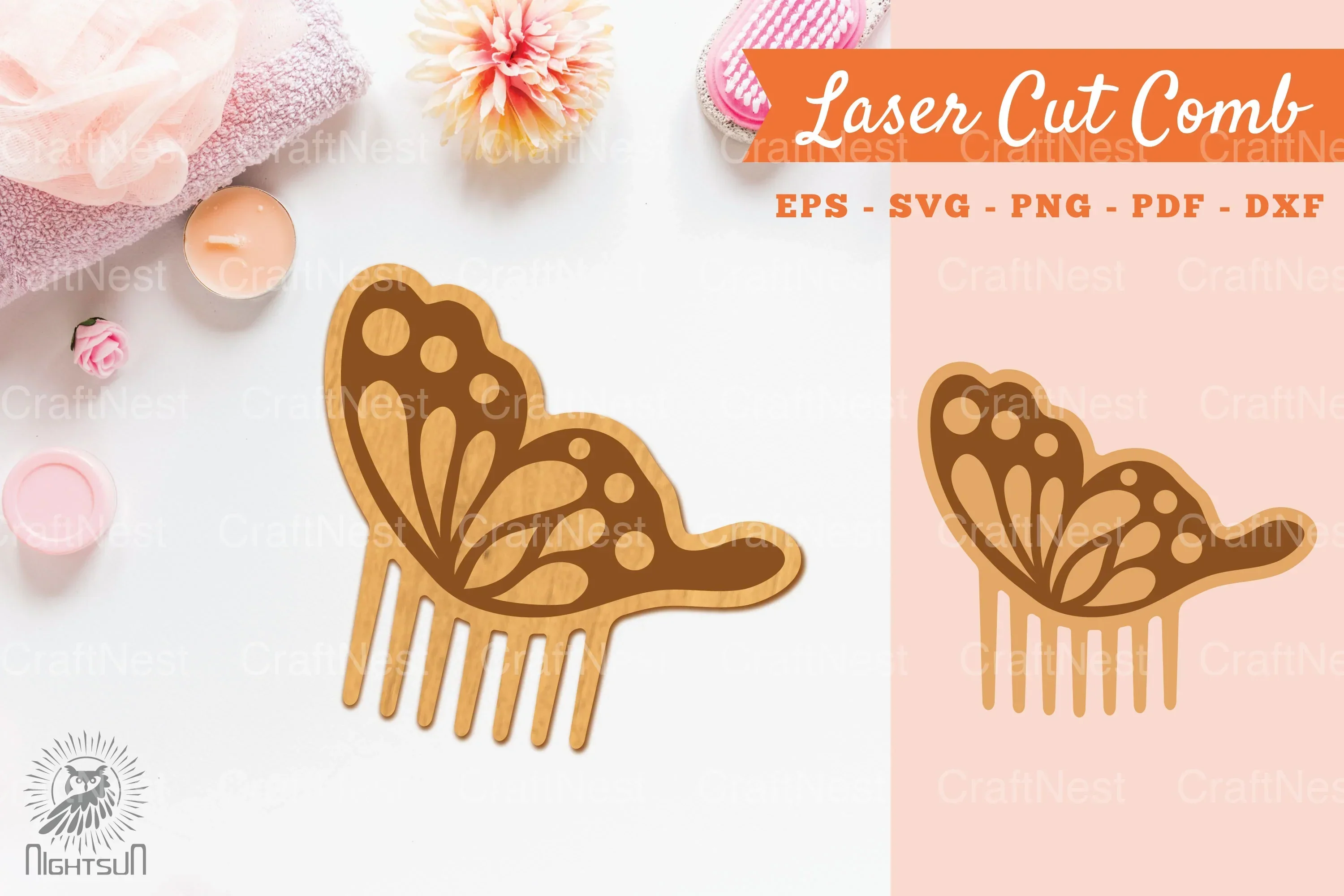 Butterfly Laser Cut Comb SVG Bundle