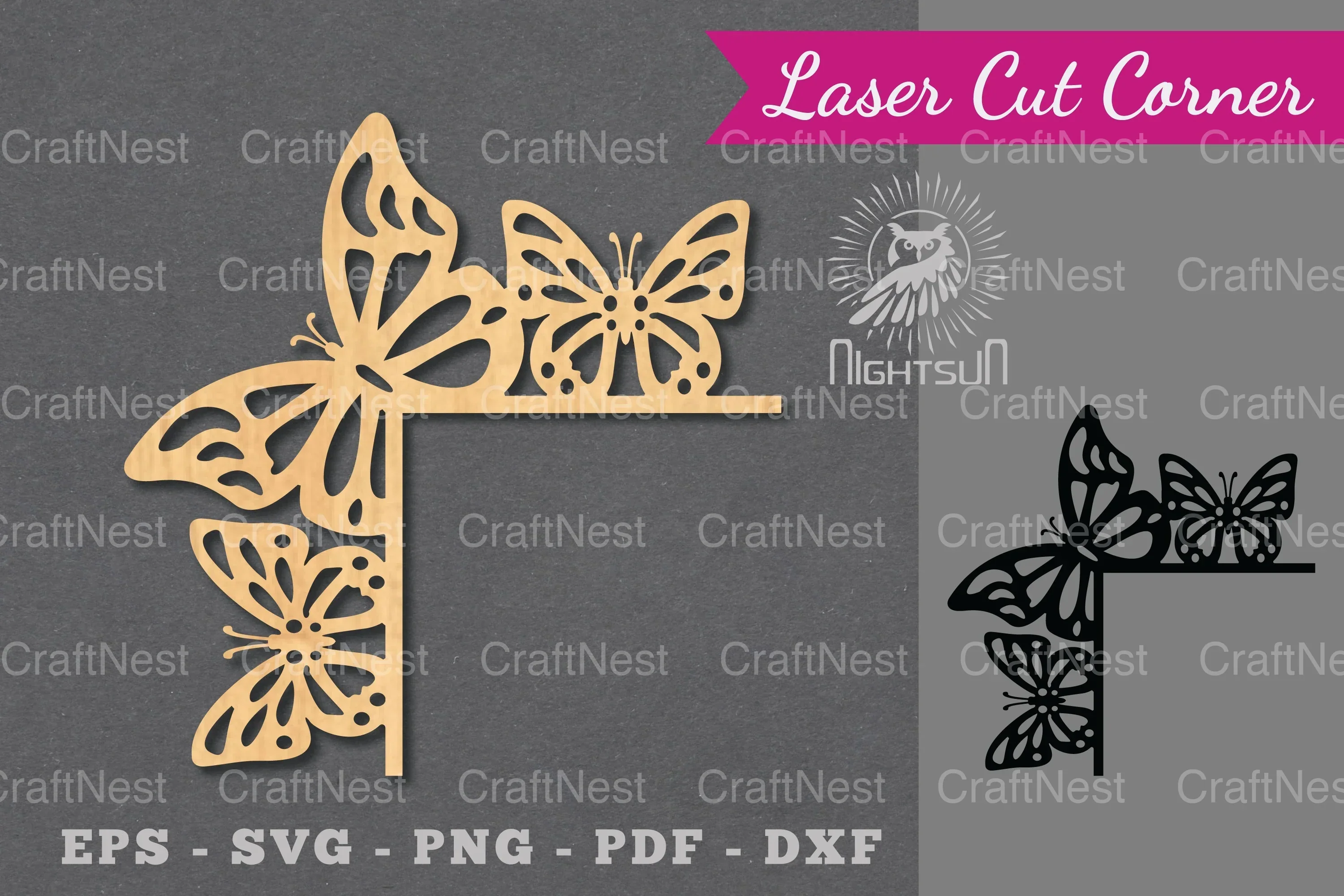 Butterfly Laser Cut Corner Clipart Bundle