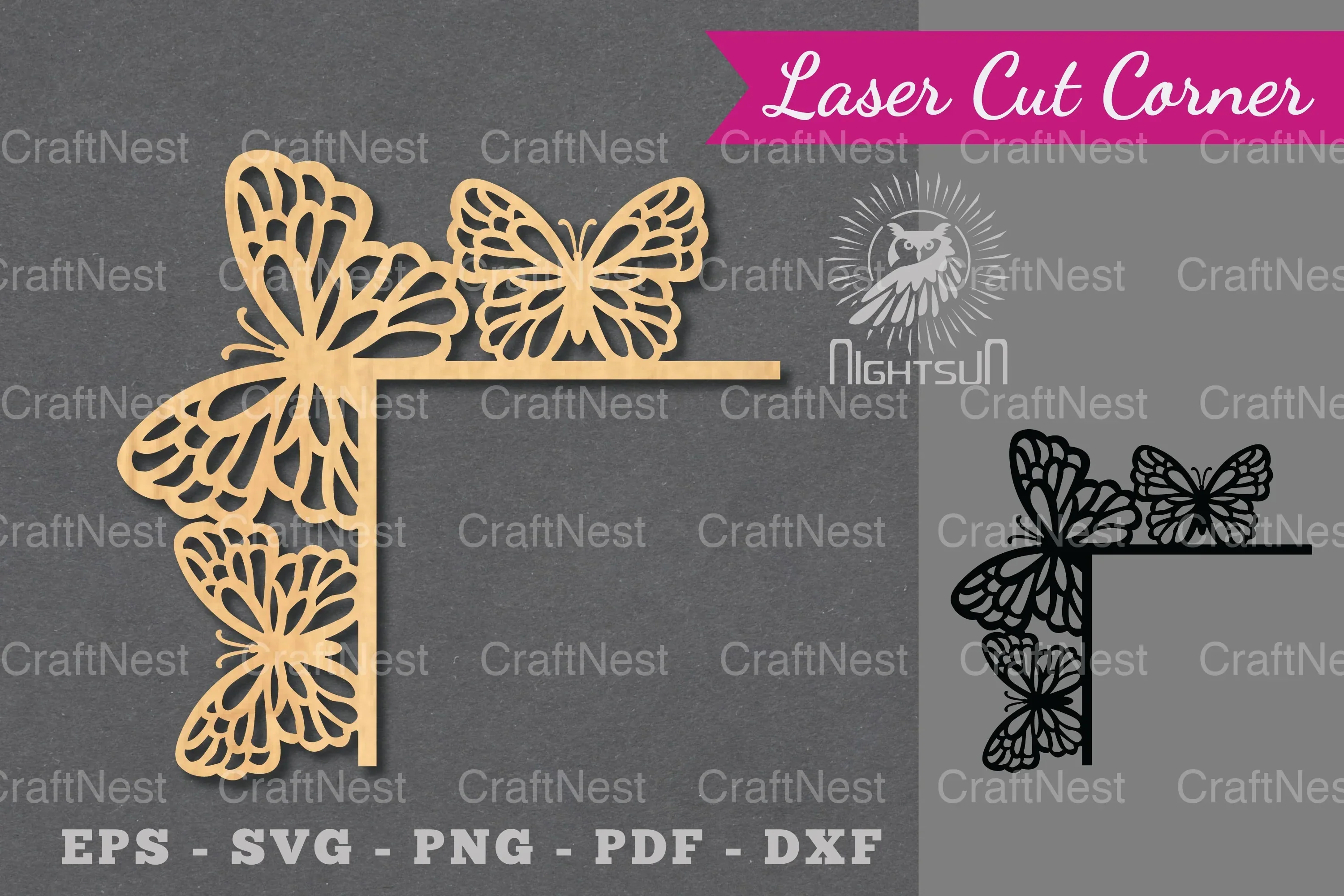 Butterfly Laser Cut Corner Clipart Bundle