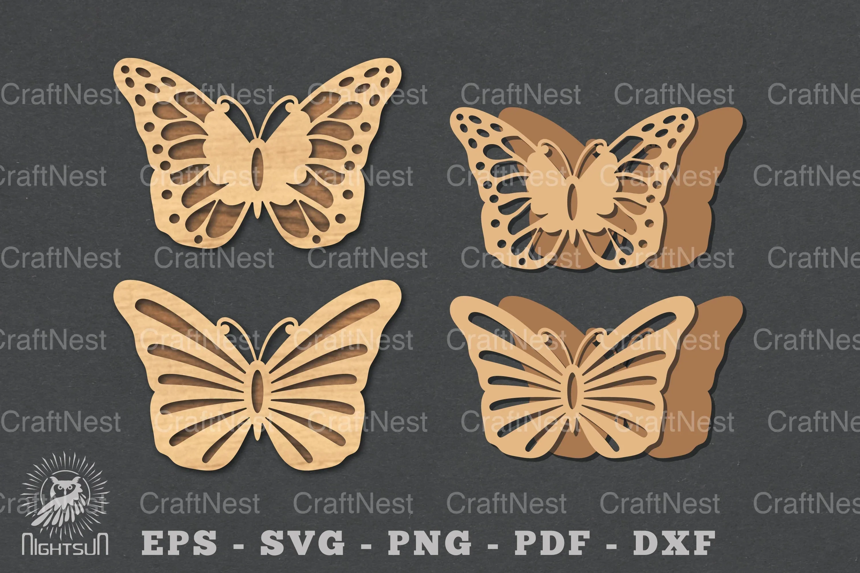 Butterfly Laser Cut Decoration Clipart Bundle