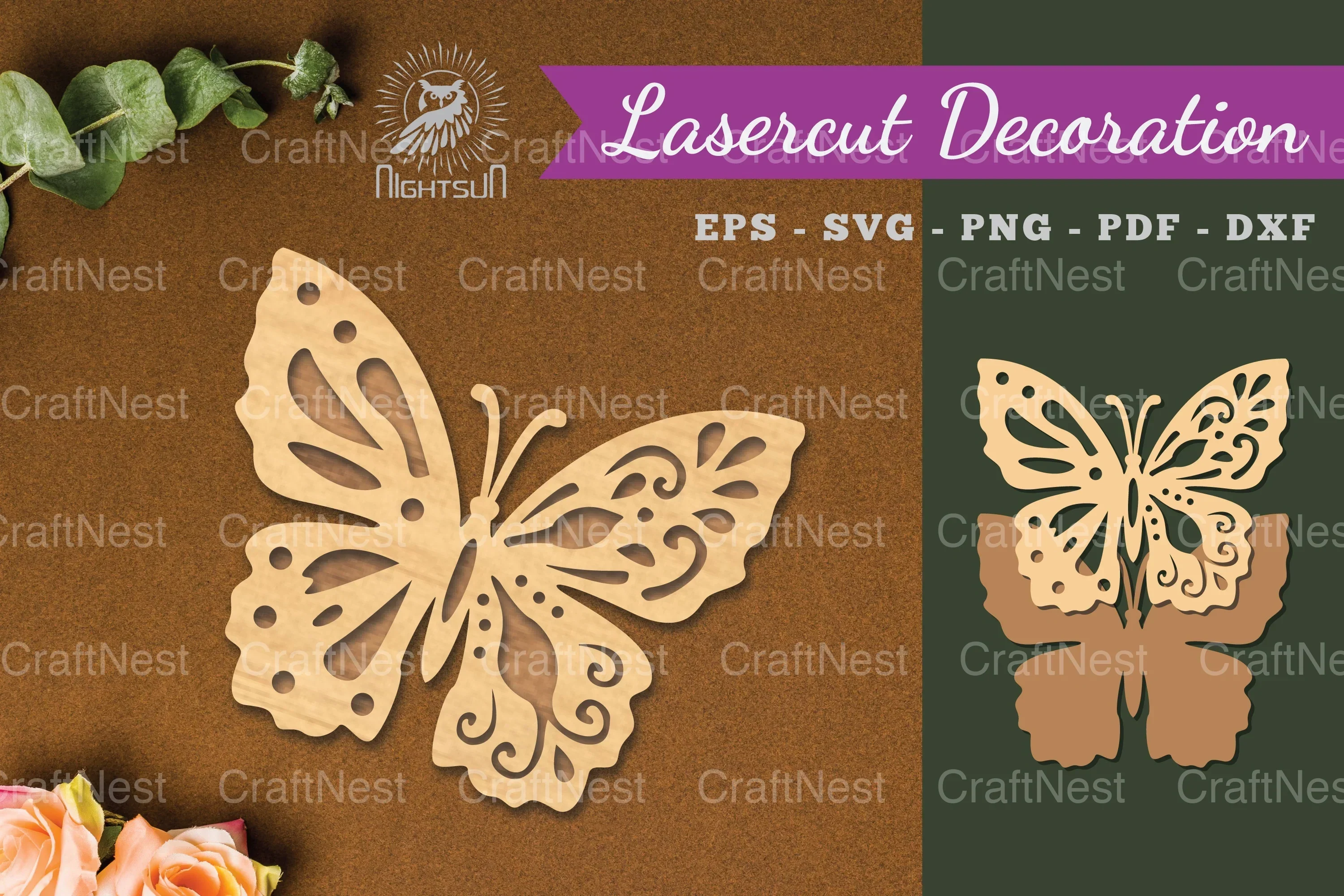 Butterfly Laser Cut Decoration Clipart Bundle