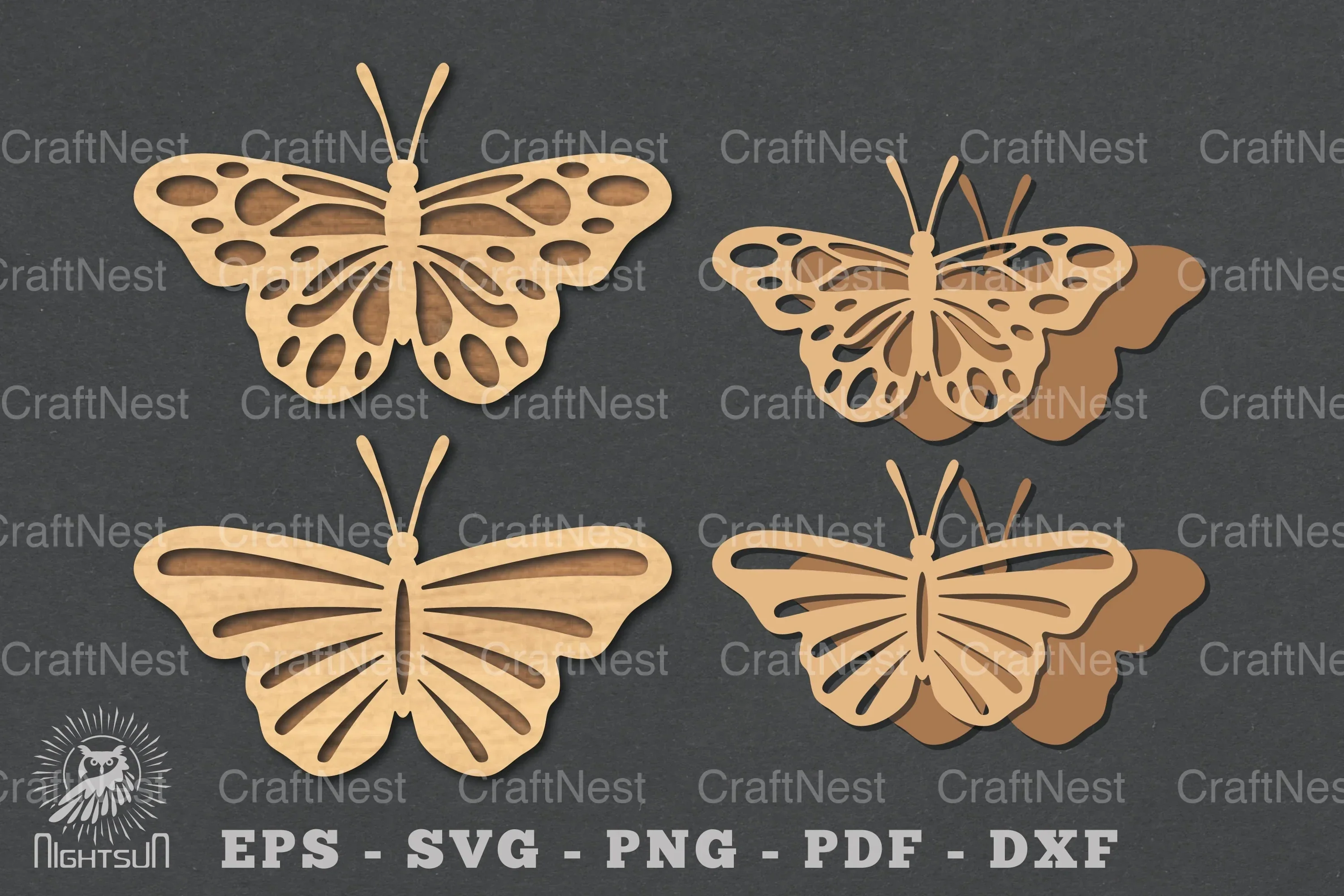 Butterfly Laser Cut Decoration Clipart Bundle
