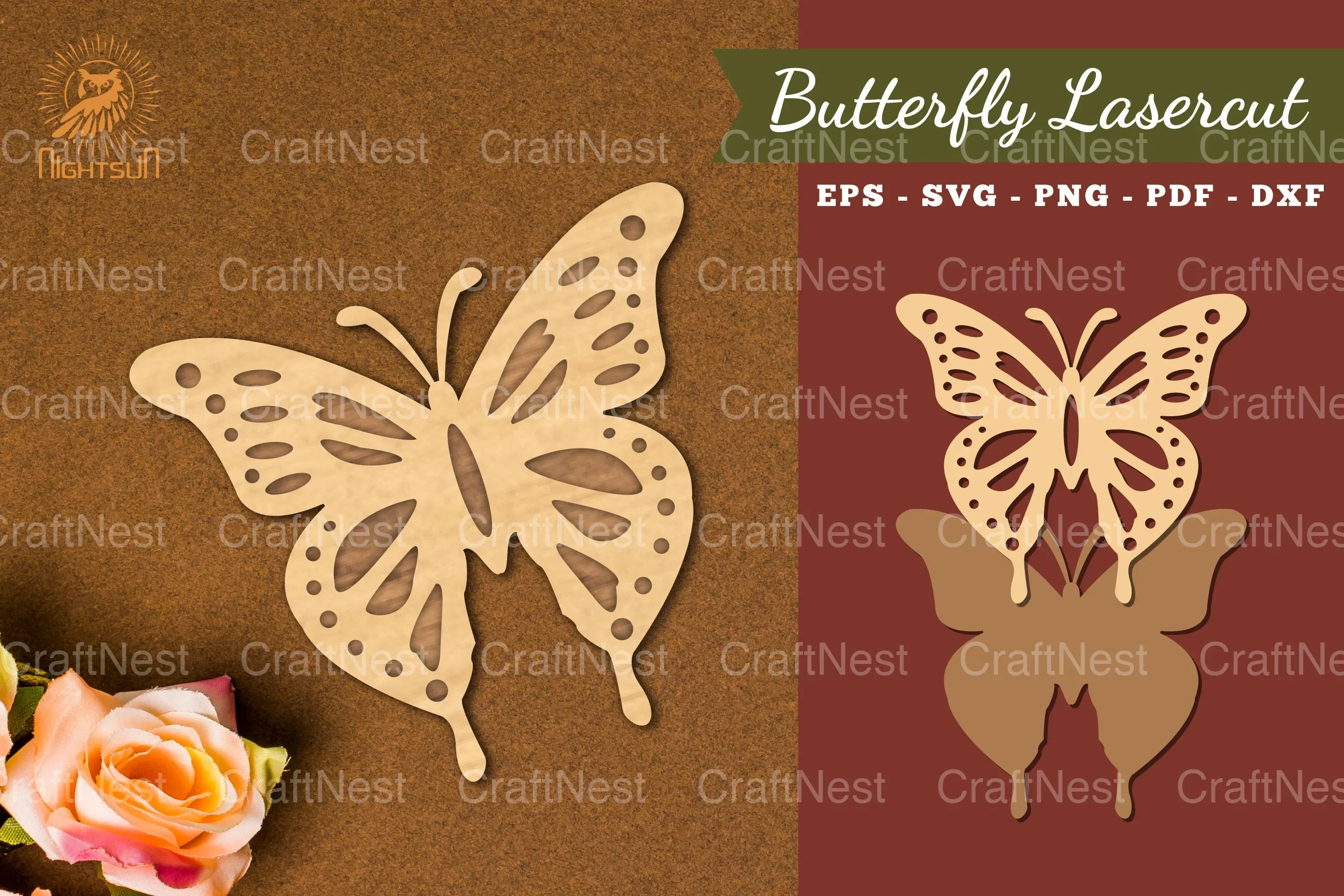 Butterfly Laser Cut Decoration Clipart Bundle