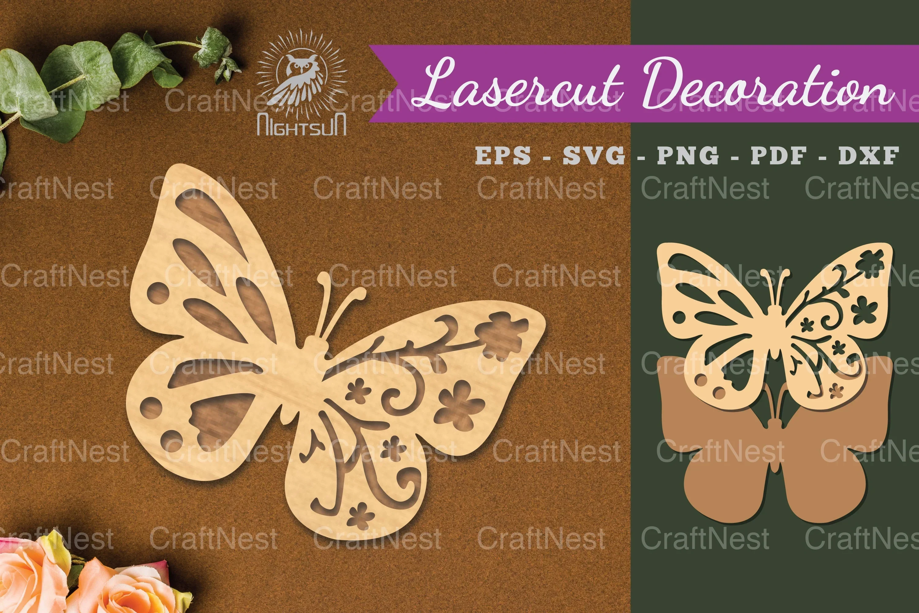 Butterfly Laser Cut Decoration Clipart Bundle