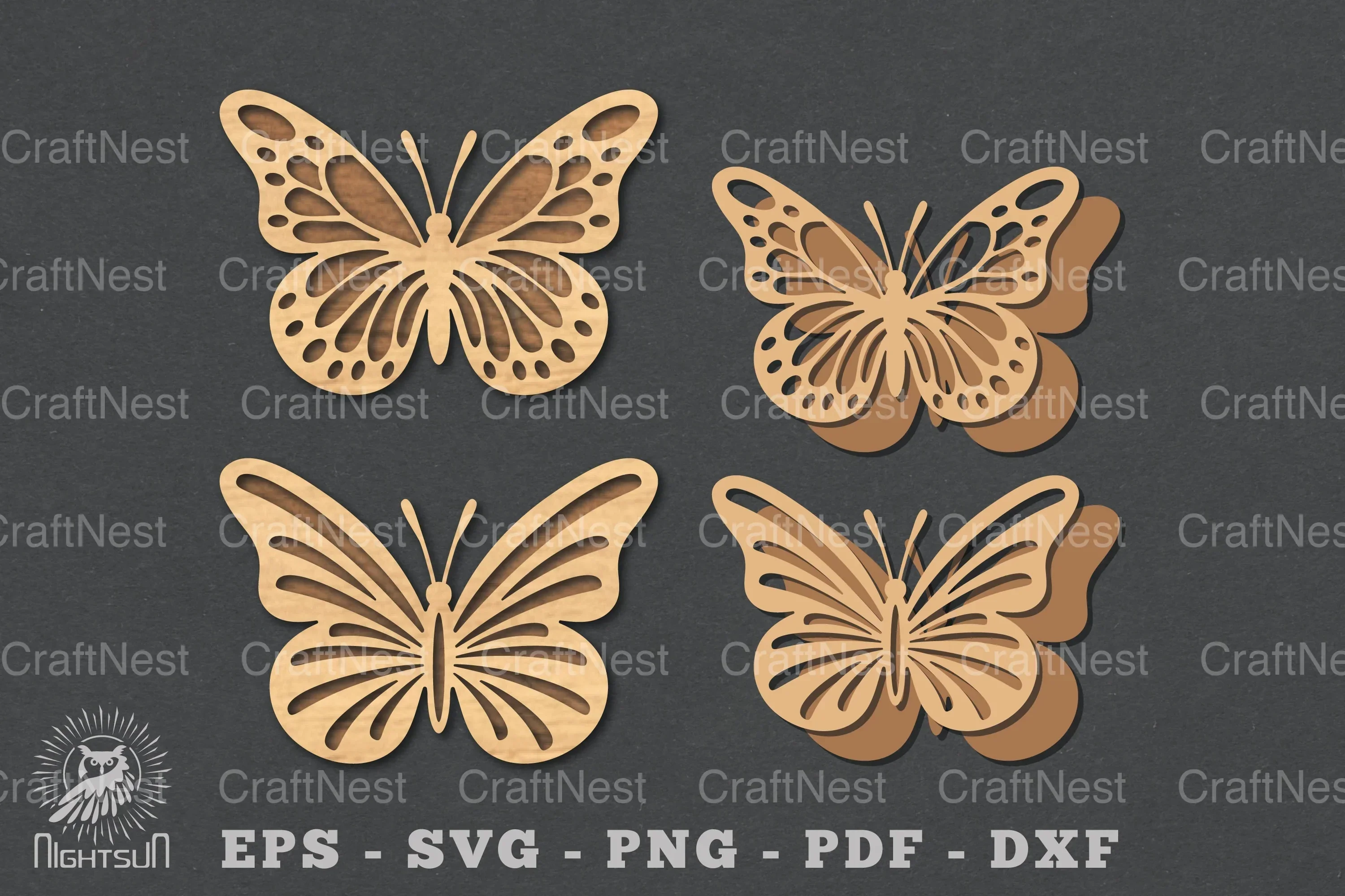 Butterfly Laser Cut Decoration Clipart Bundle