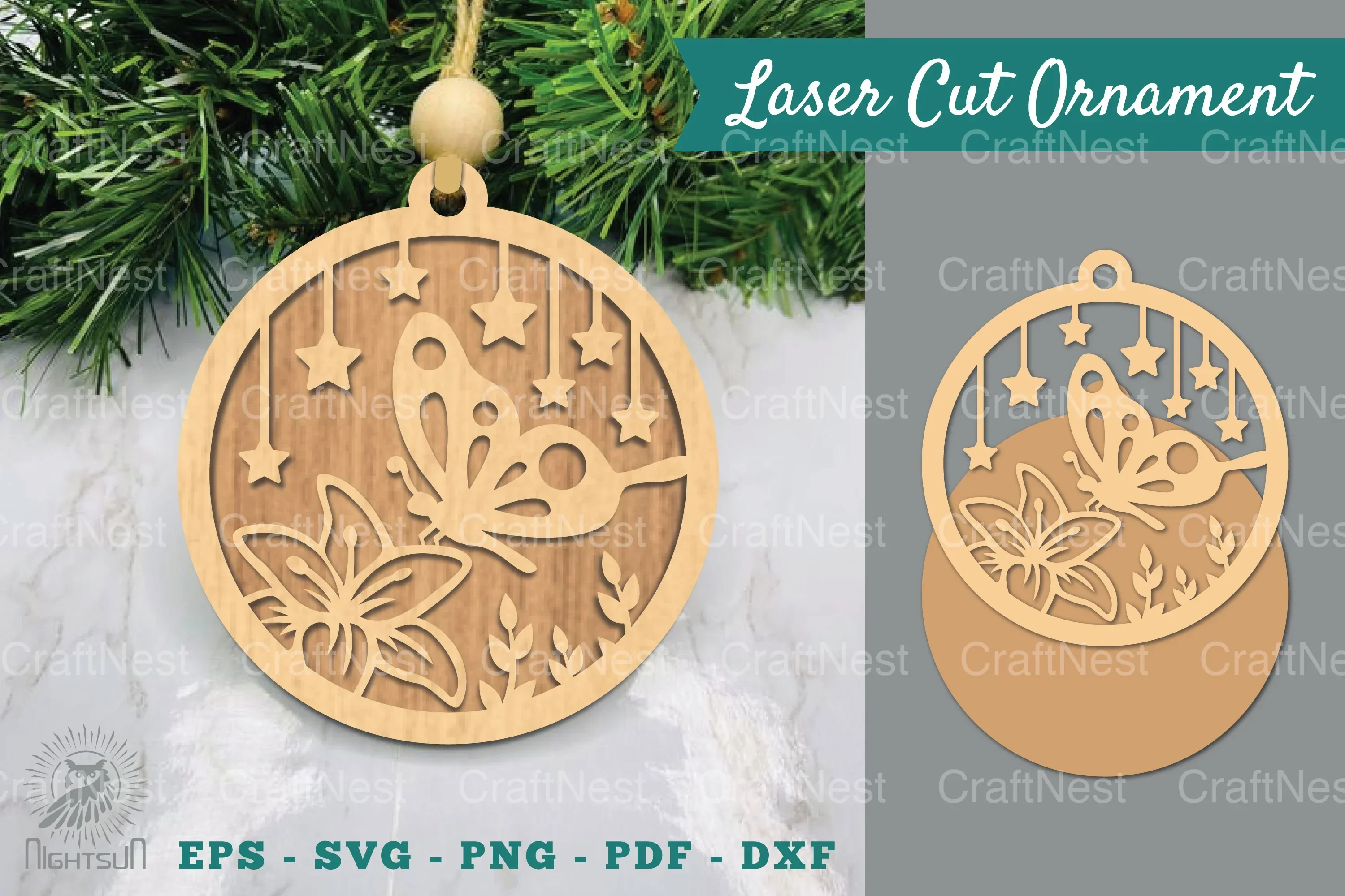 Butterfly Laser Cut Ornament Clipart Bundle