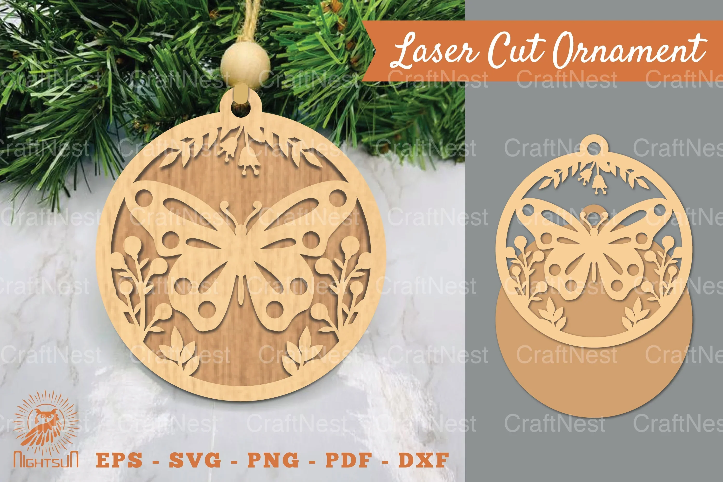 Butterfly Laser Cut Ornament Clipart Bundle