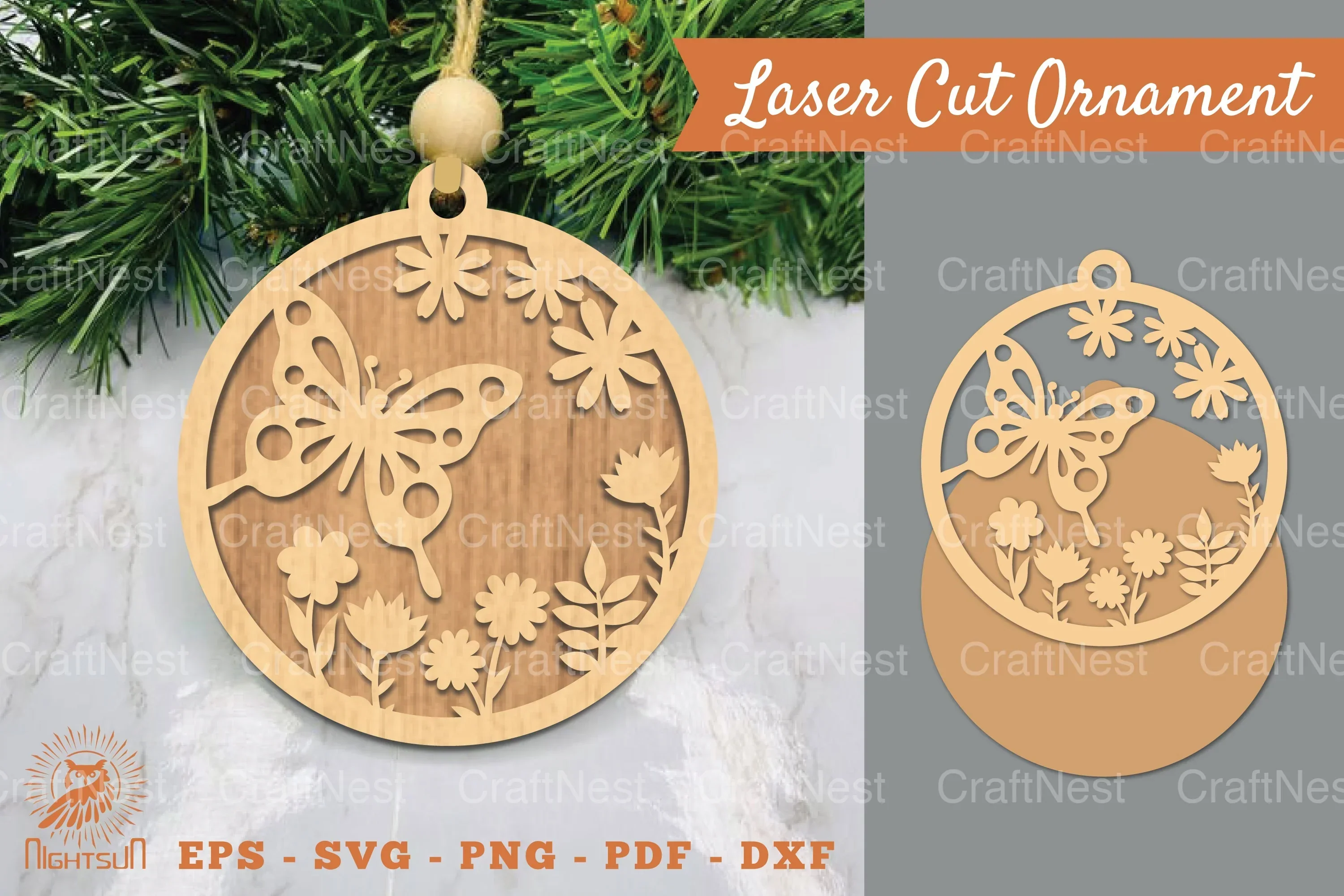 Butterfly Laser Cut Ornament Clipart Bundle