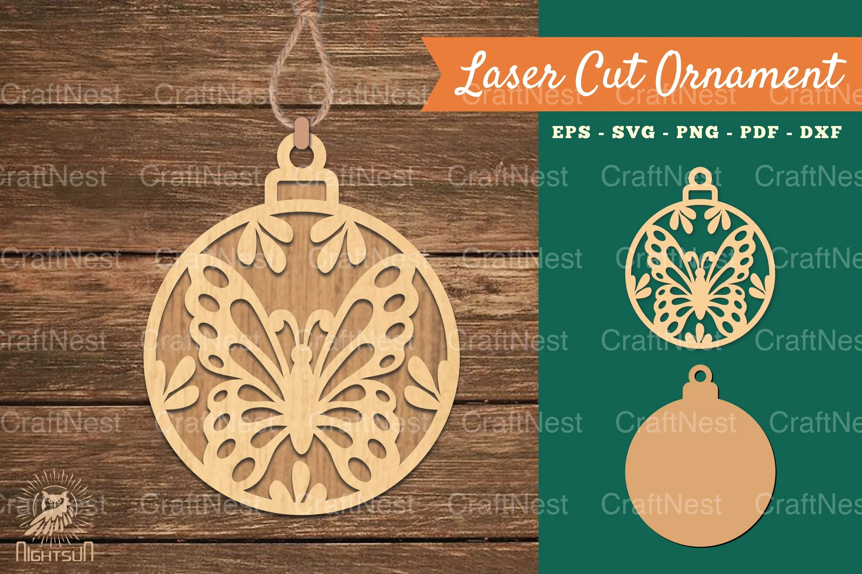 Butterfly Laser Cut Ornament Clipart Bundle