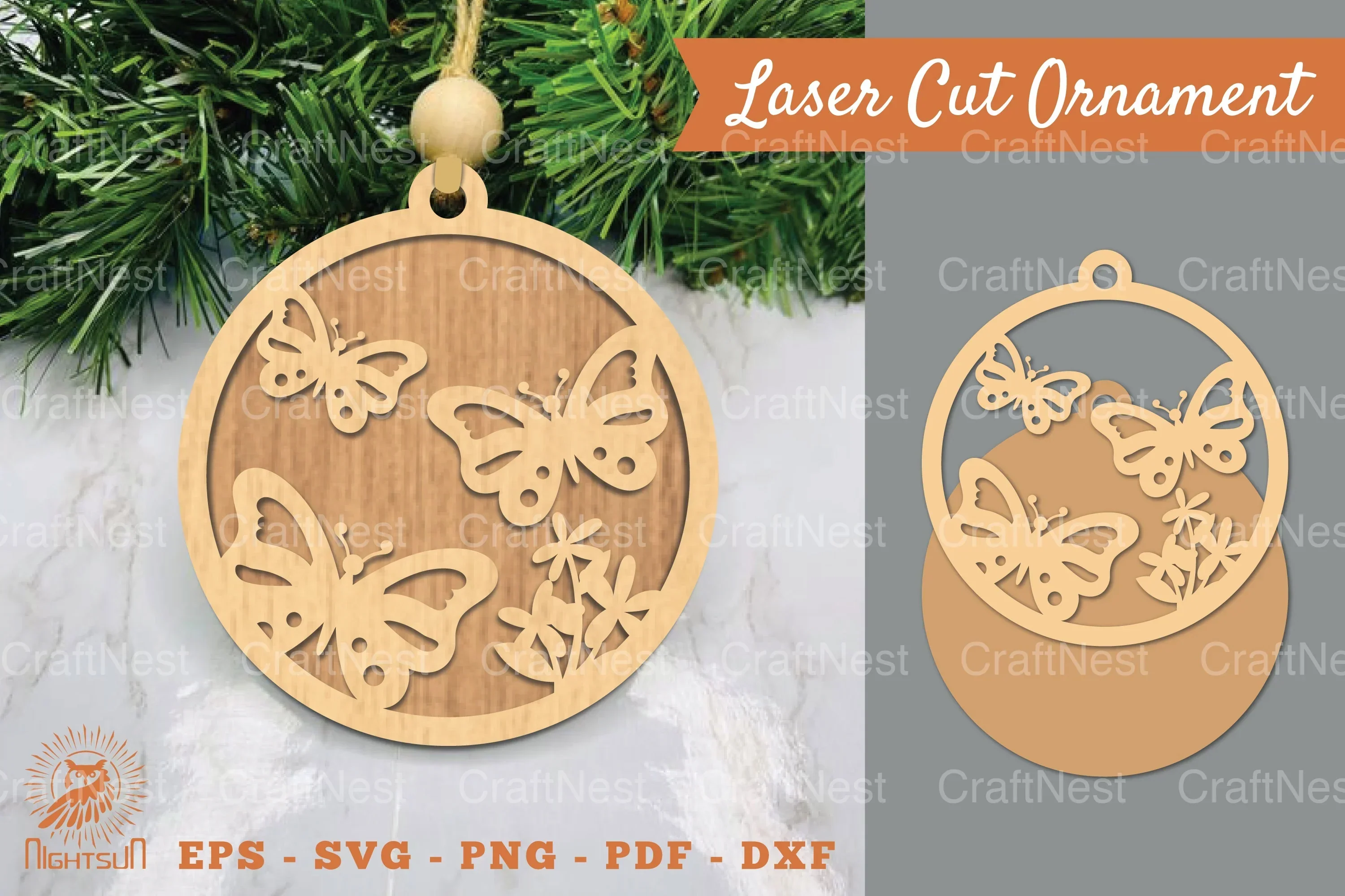 Butterfly Laser Cut Ornament SVG Bundle
