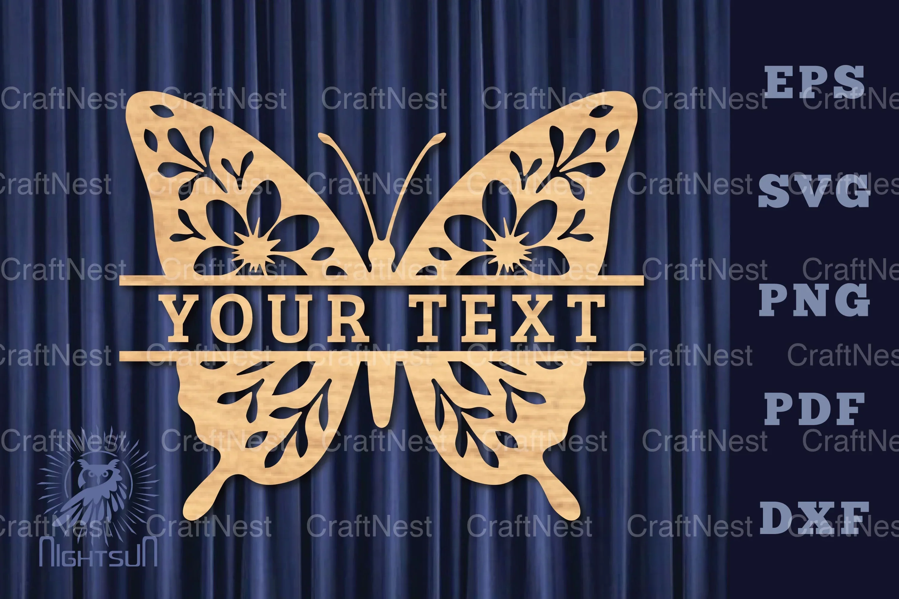 Butterfly Lasercut Split Monogram SVG Bundle