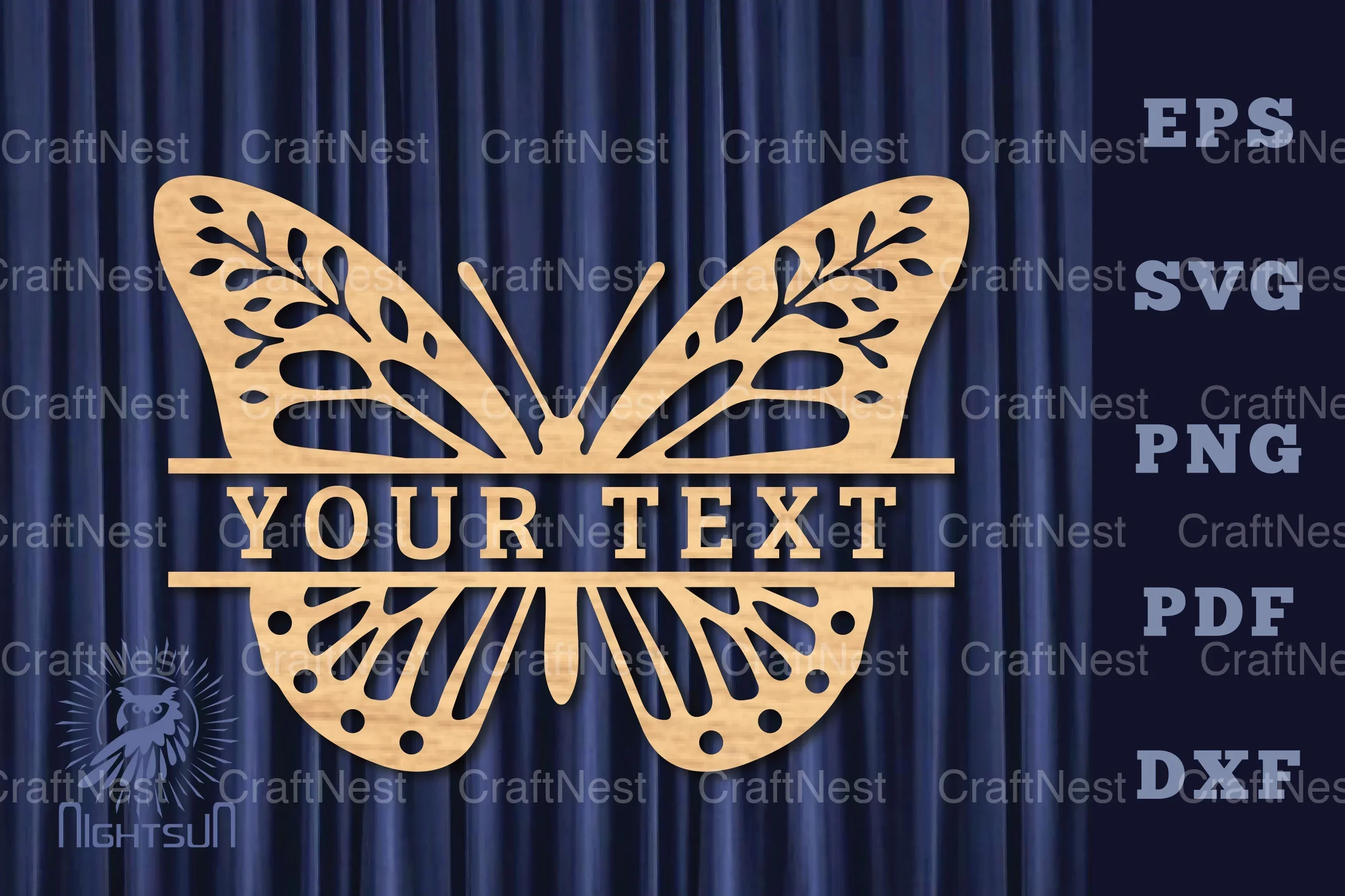 Butterfly Lasercut Split Monogram SVG Bundle