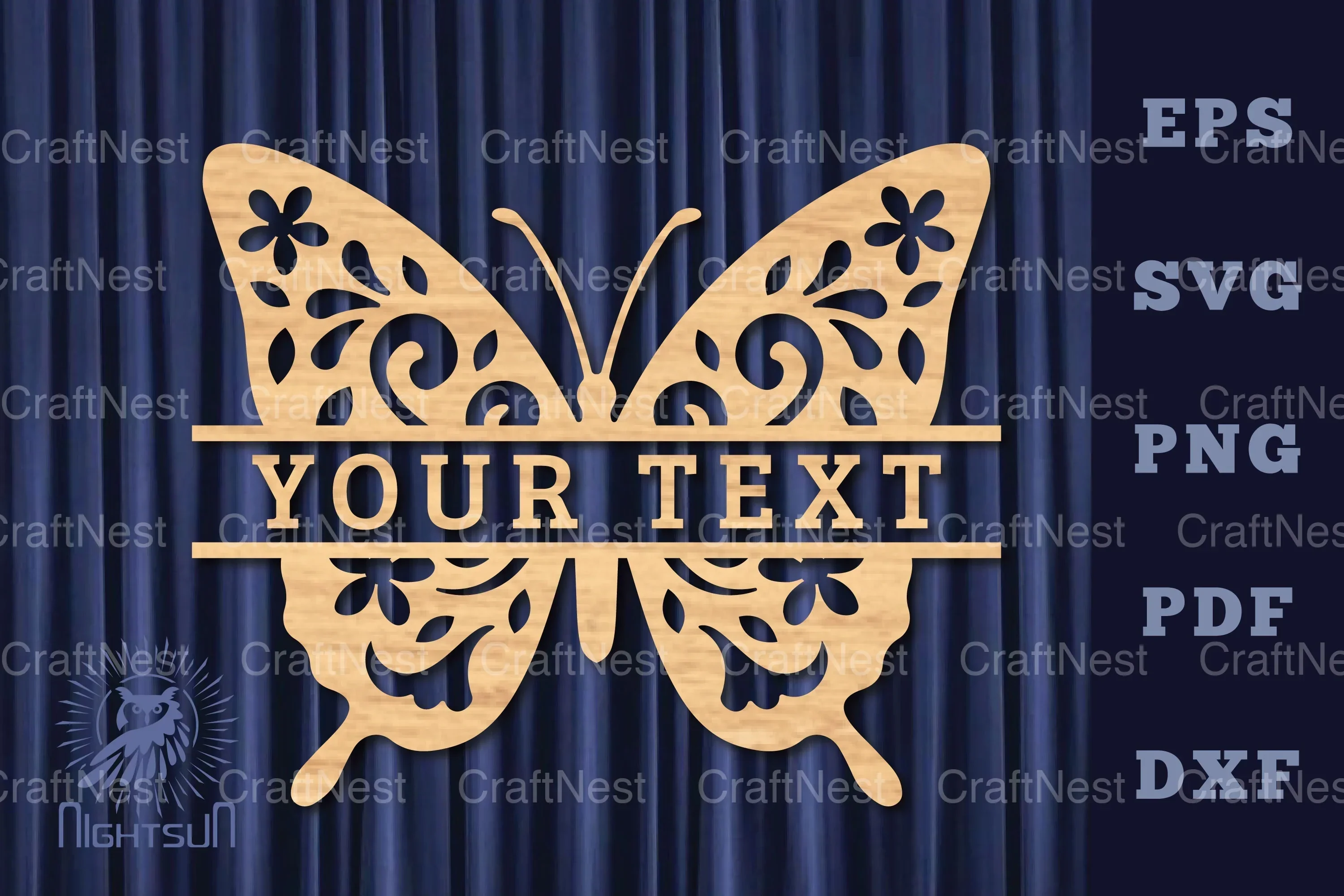 Butterfly Lasercut Split Monogram SVG Bundle