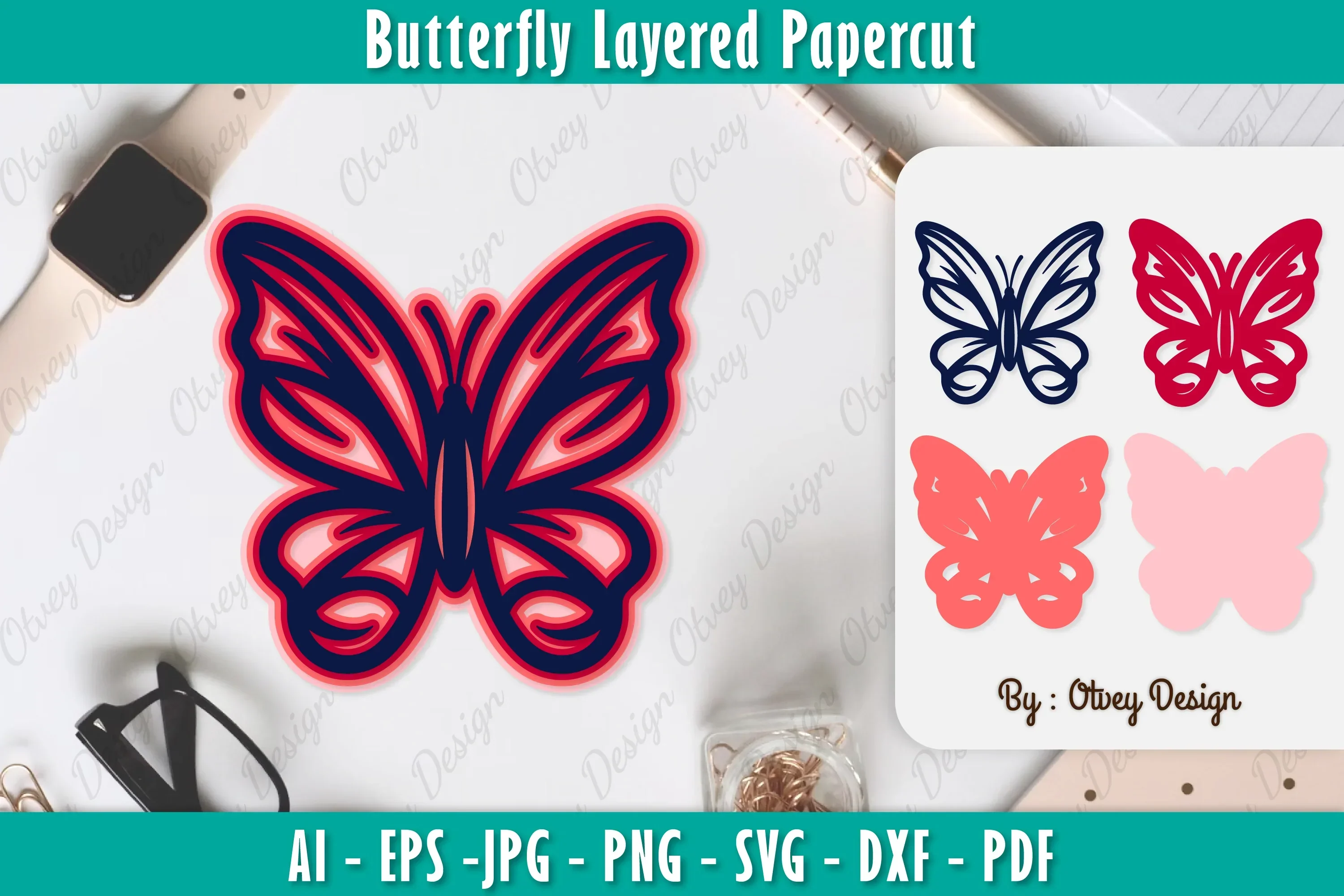 Butterfly Layered Papercut SVG Bundle