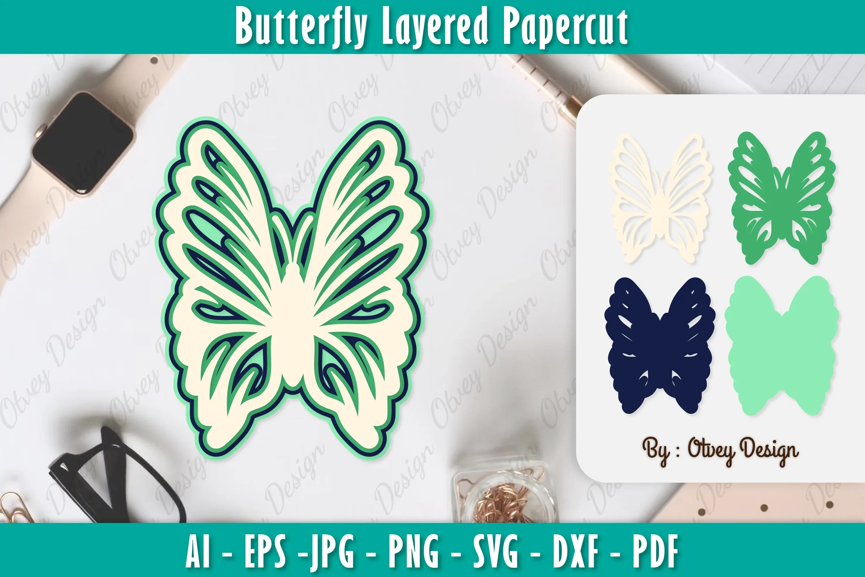 Butterfly Layered Papercut SVG Bundle