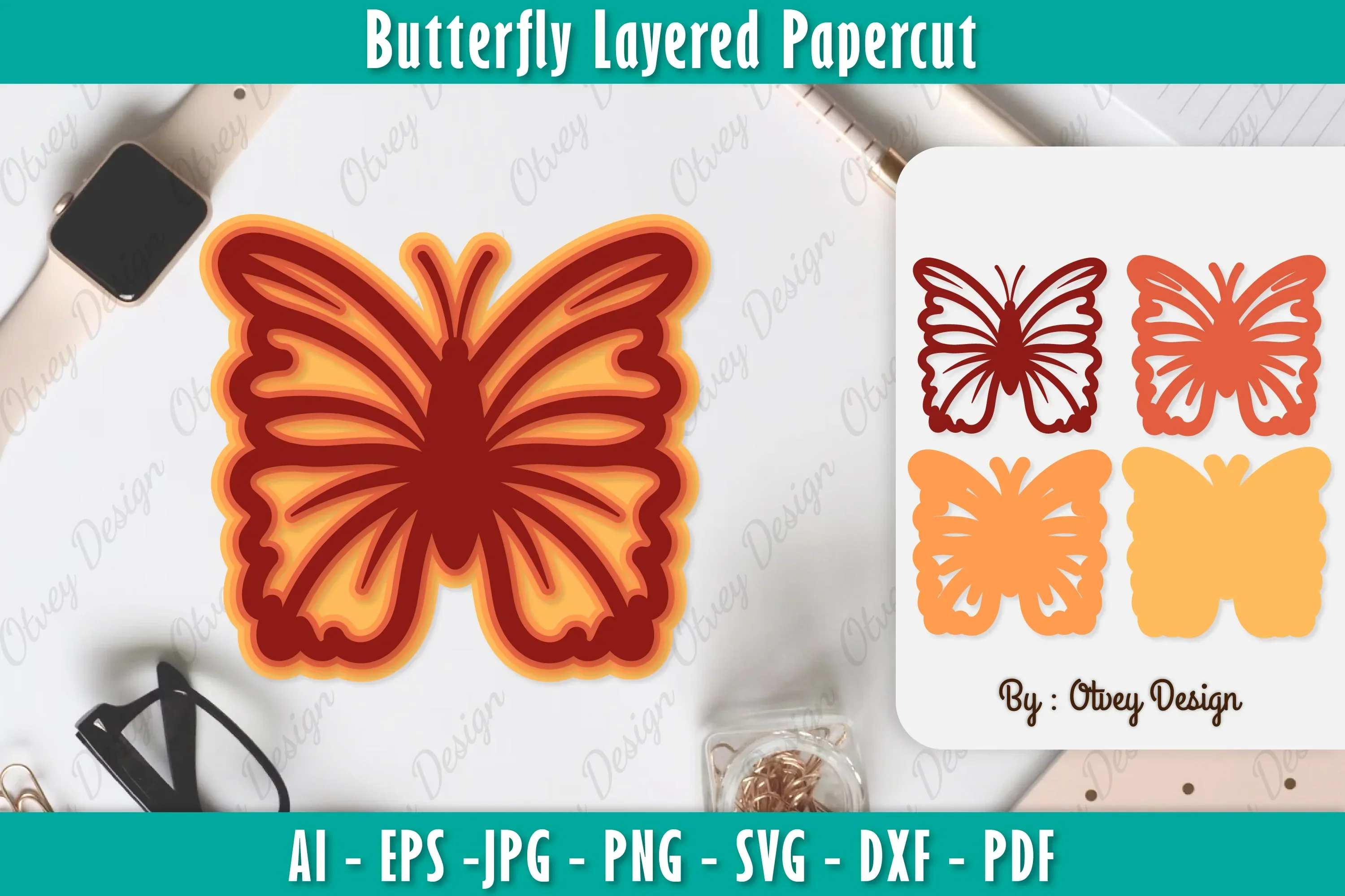 Butterfly Layered Papercut SVG Bundle