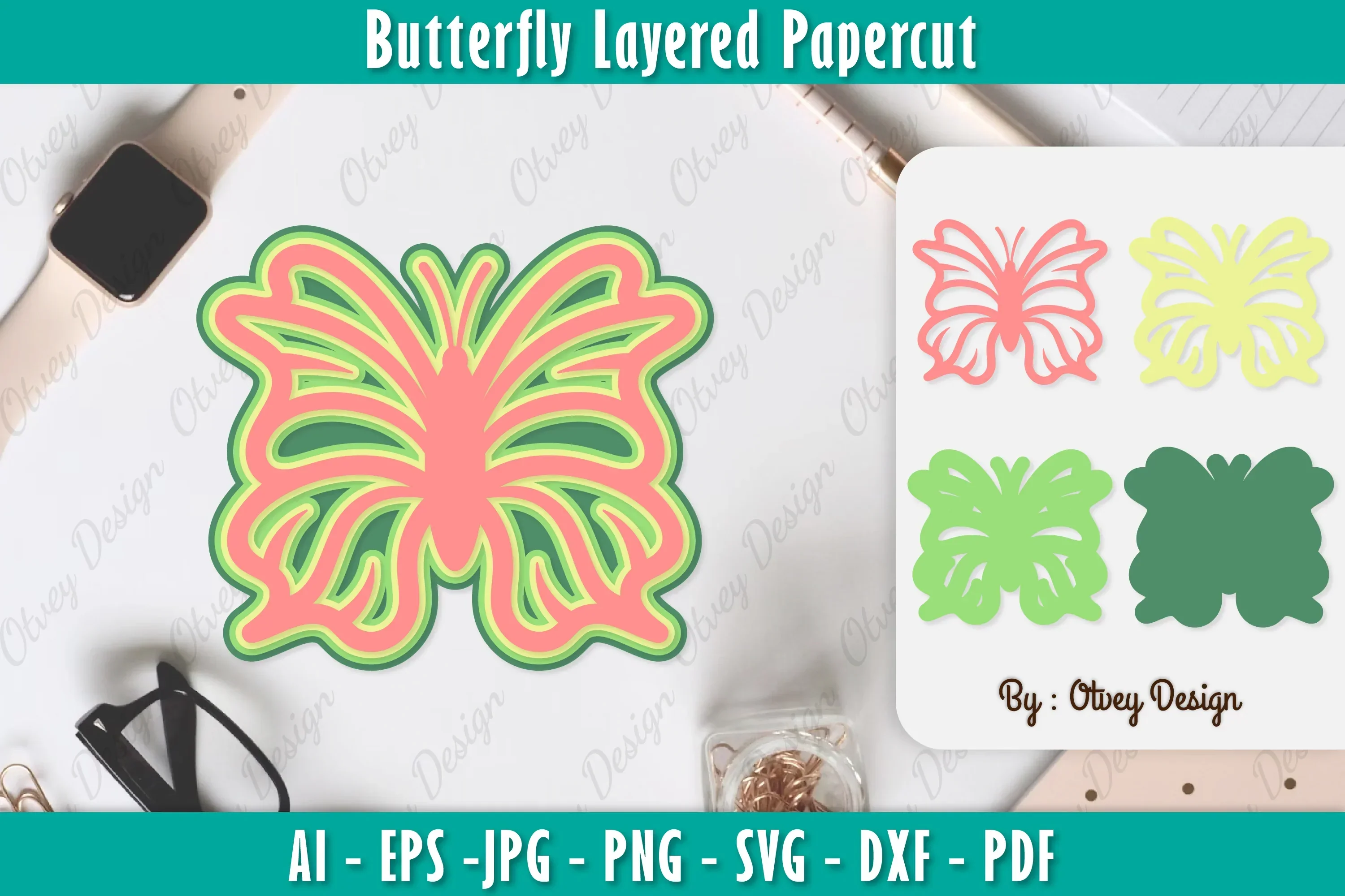 Butterfly Layered Papercut SVG Bundle