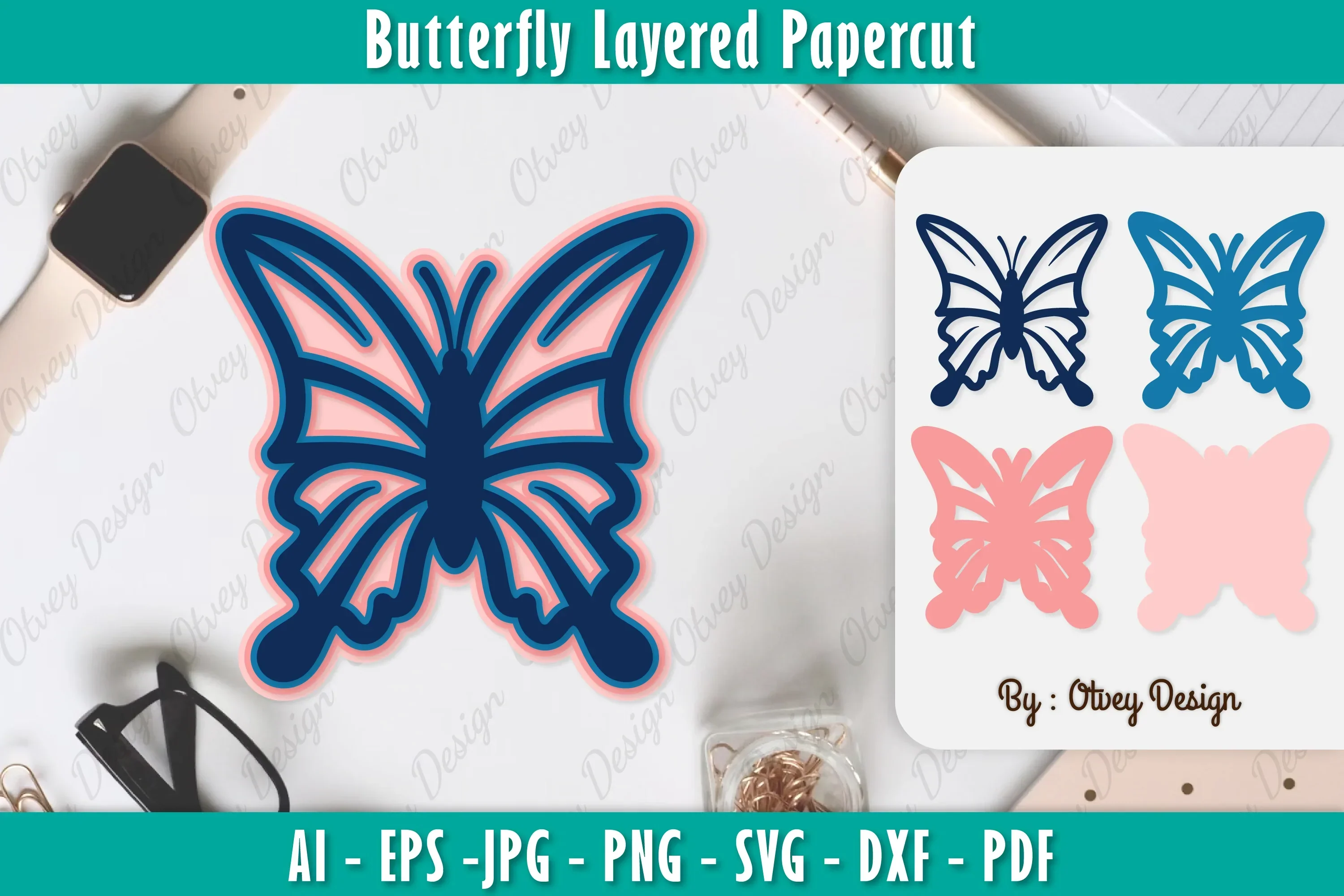 Butterfly Layered Papercut SVG Bundle