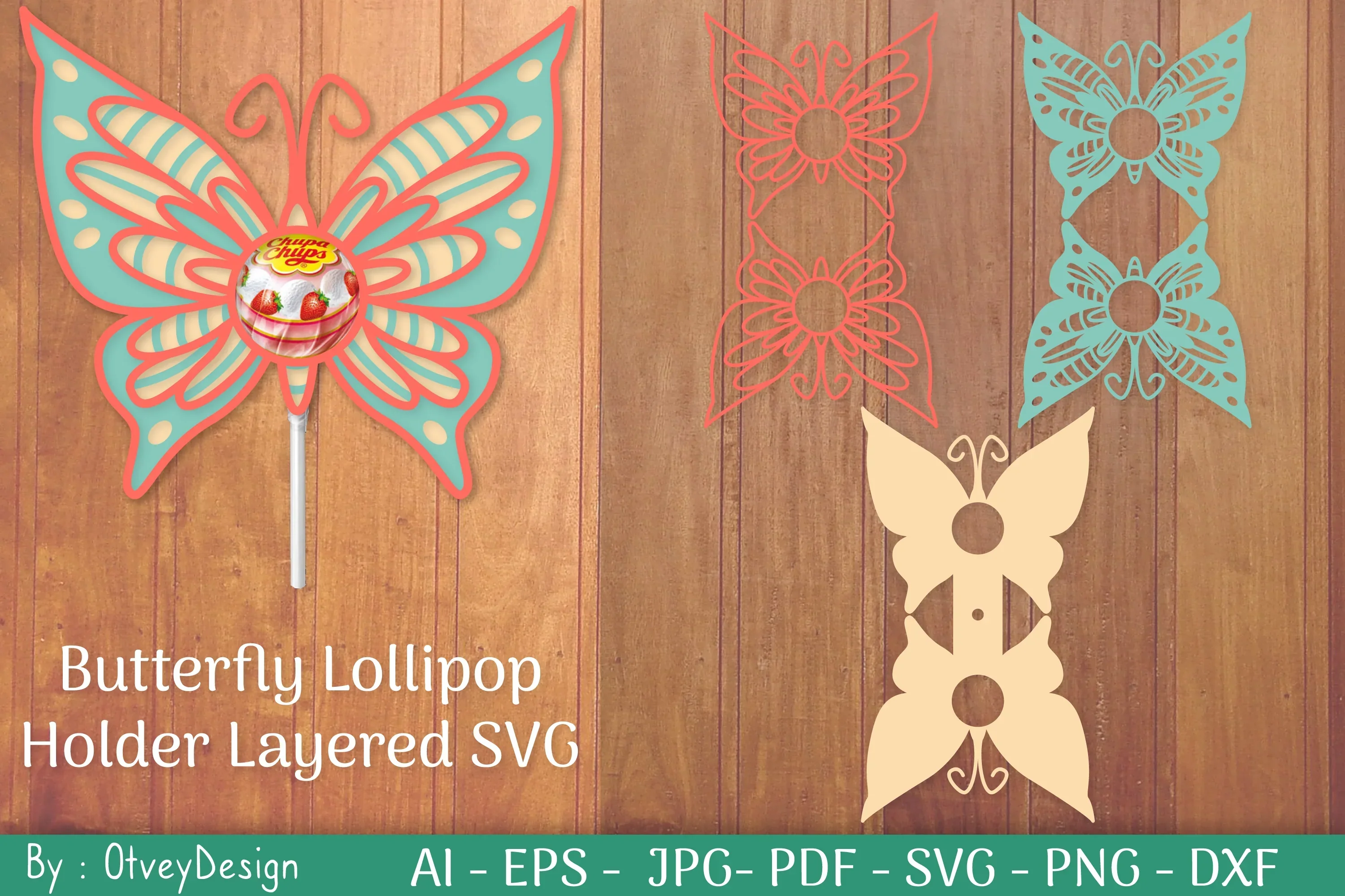 Butterfly Lollipop Holders SVG Bundle