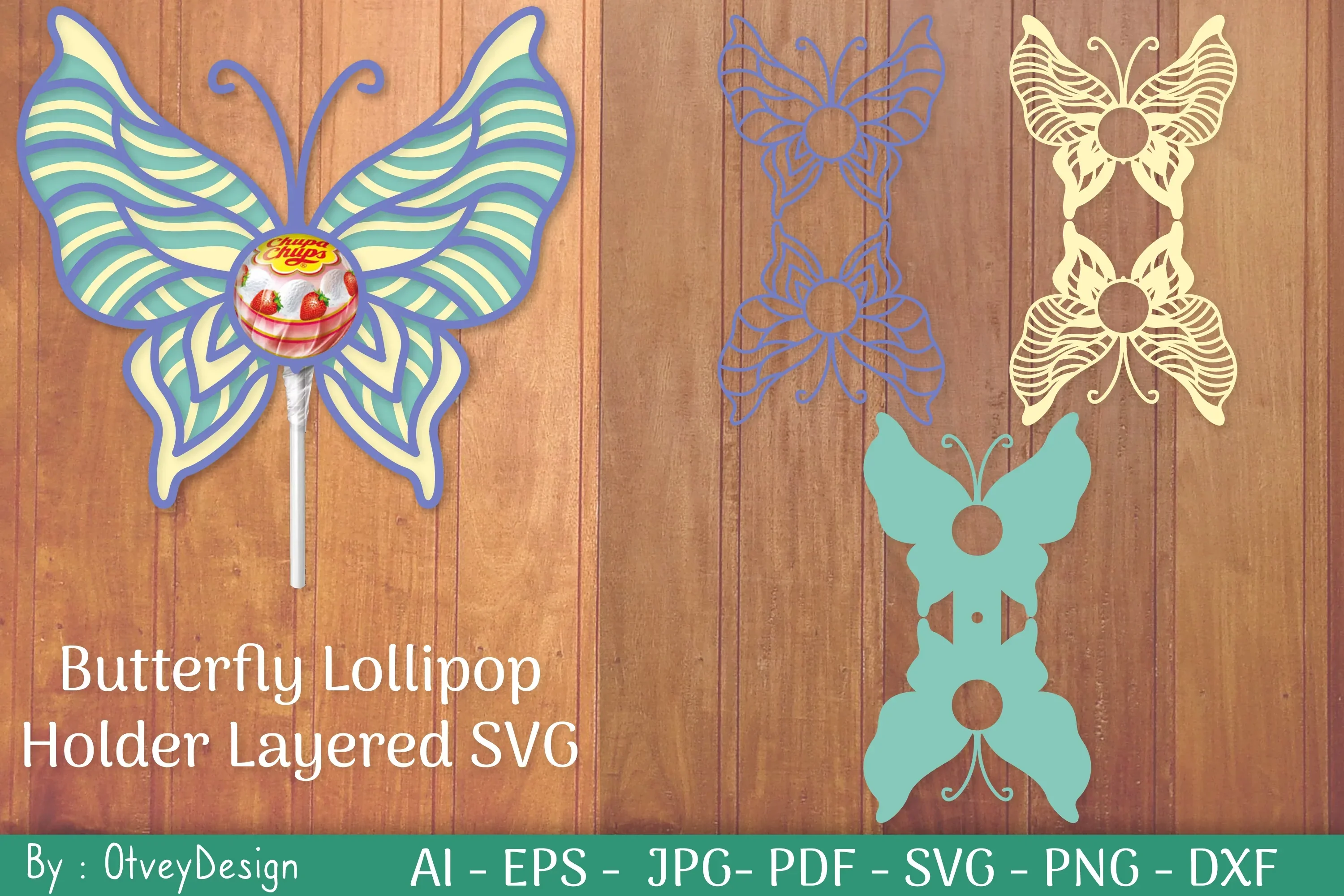 Butterfly Lollipop Holders SVG Bundle