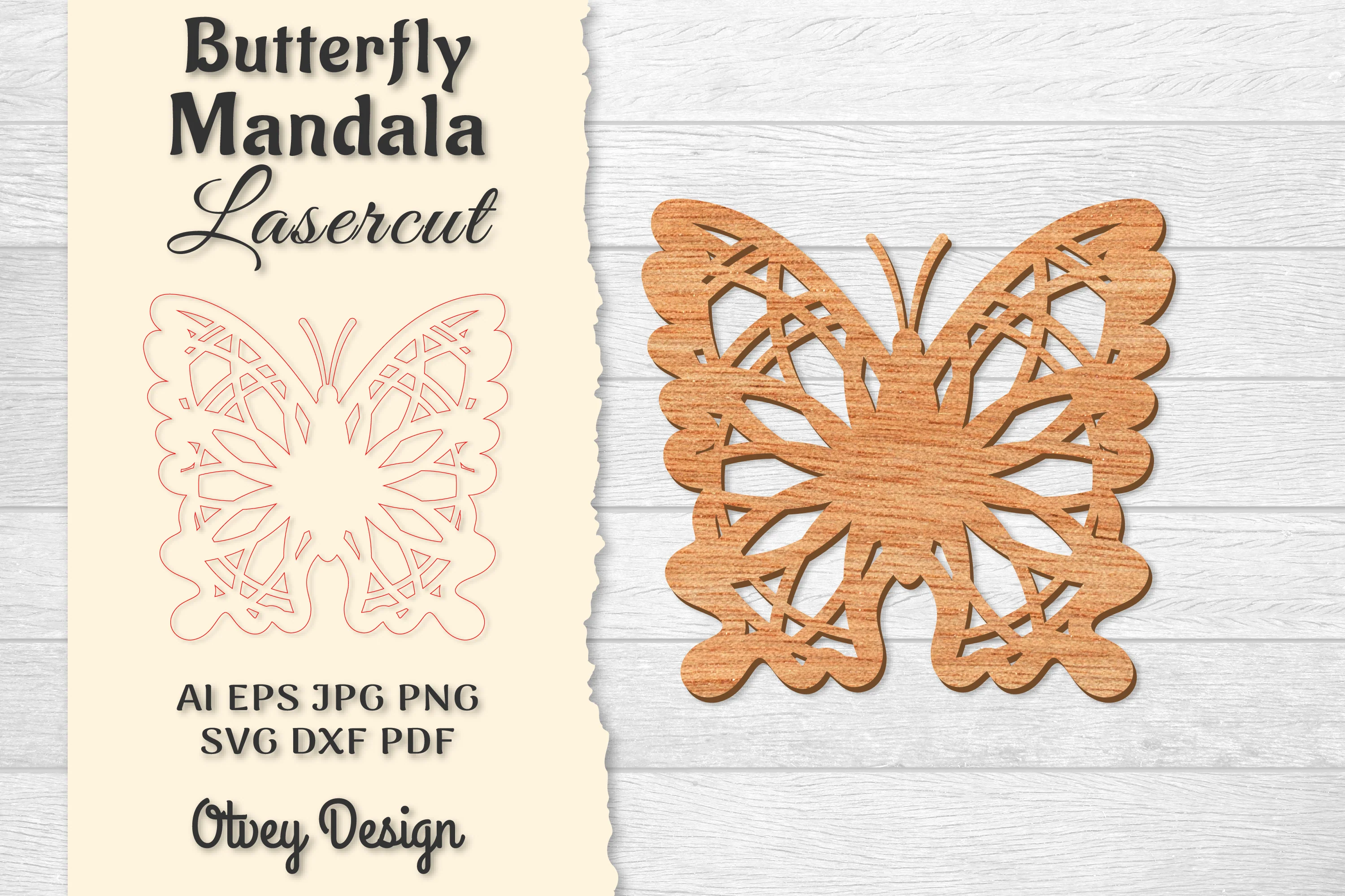 Butterfly Mandala Lasercut SVG Bundle