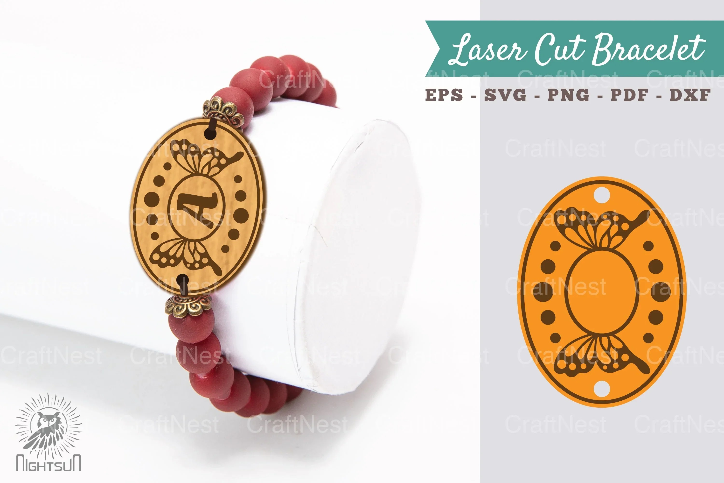 Butterfly Monogram Laser Cut Bracelet SVG Bundle