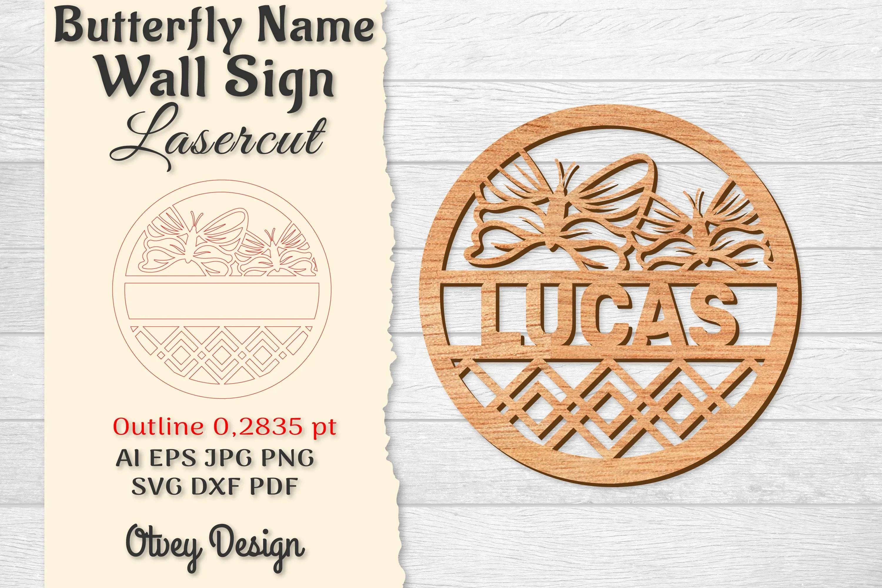 Butterfly Name Wall Art Sign SVG Bundle