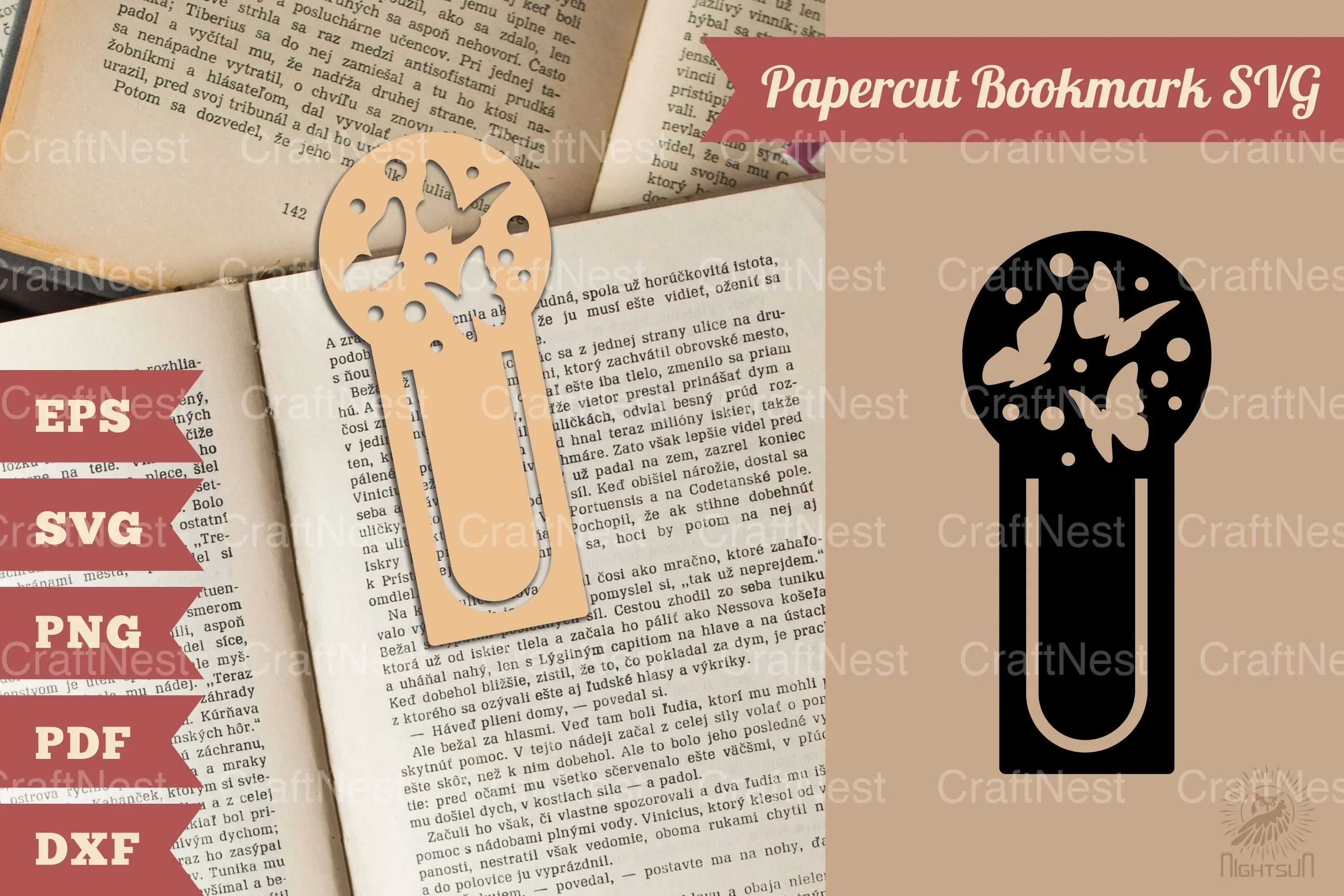 Butterfly Papercut Bookmark SVG Bundle
