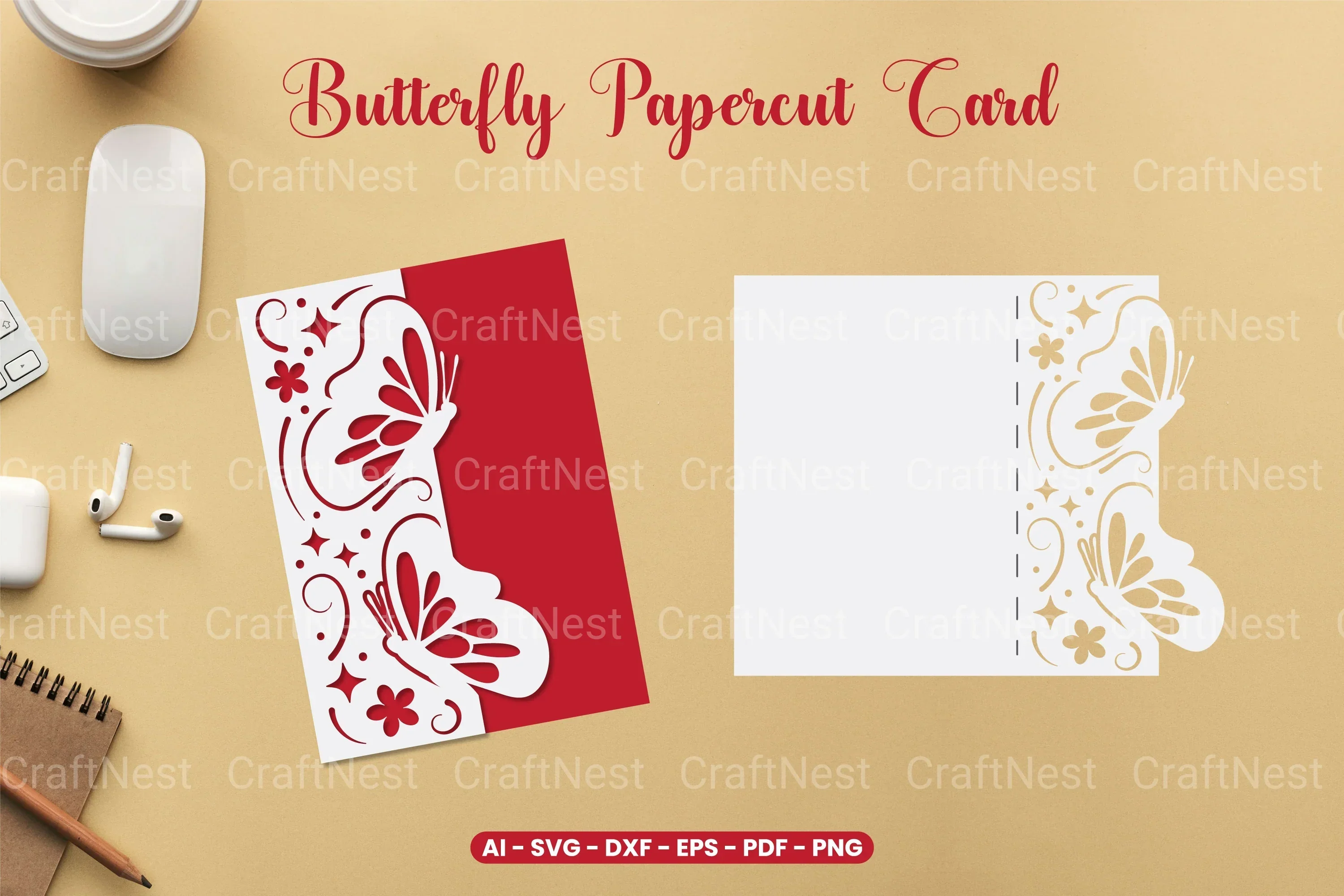 Butterfly Papercut Card SVG Bundle