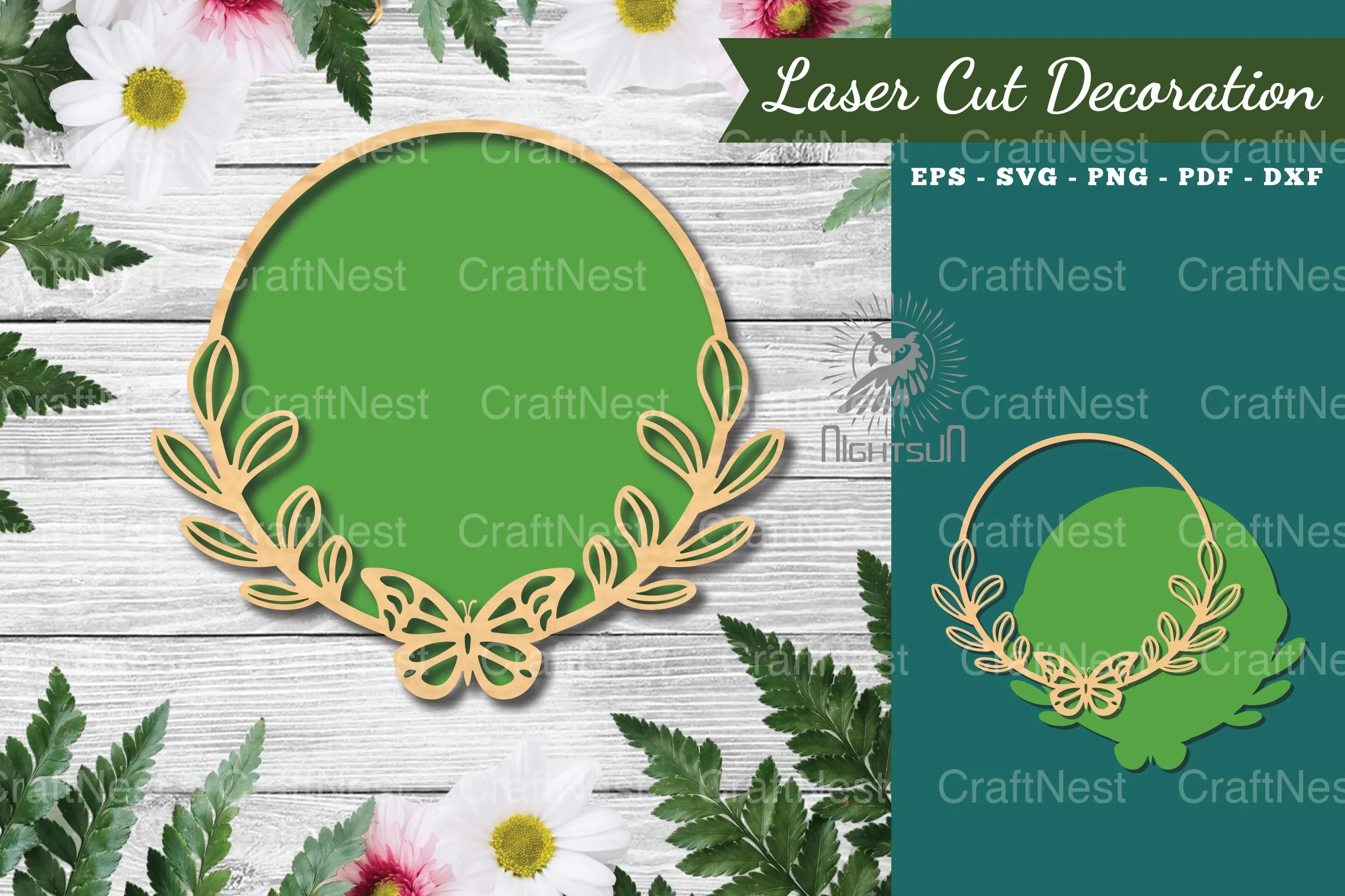 Butterfly Round Laser Cut Sign Clipart Bundle