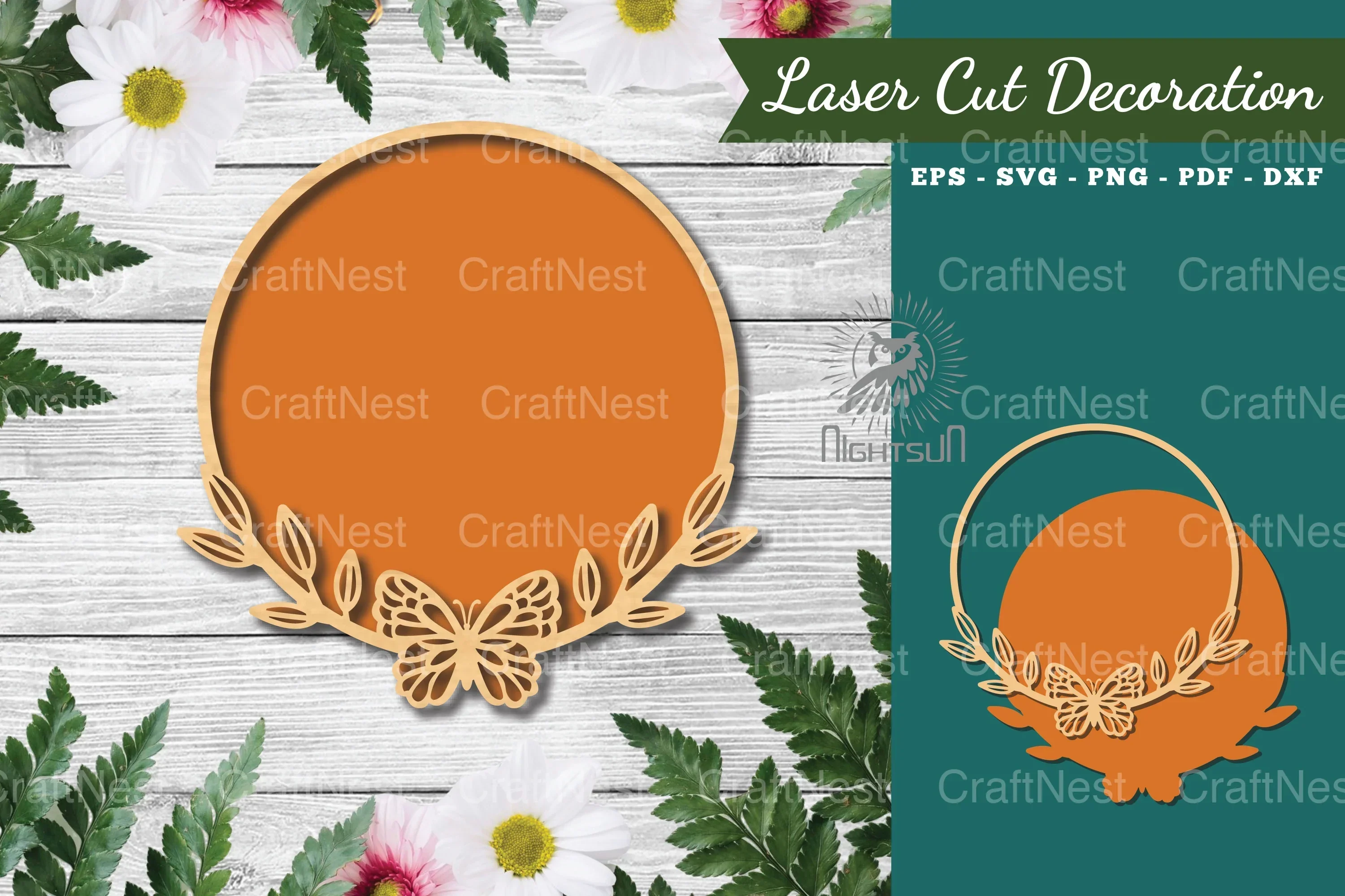 Butterfly Round Laser Cut Sign Clipart Bundle