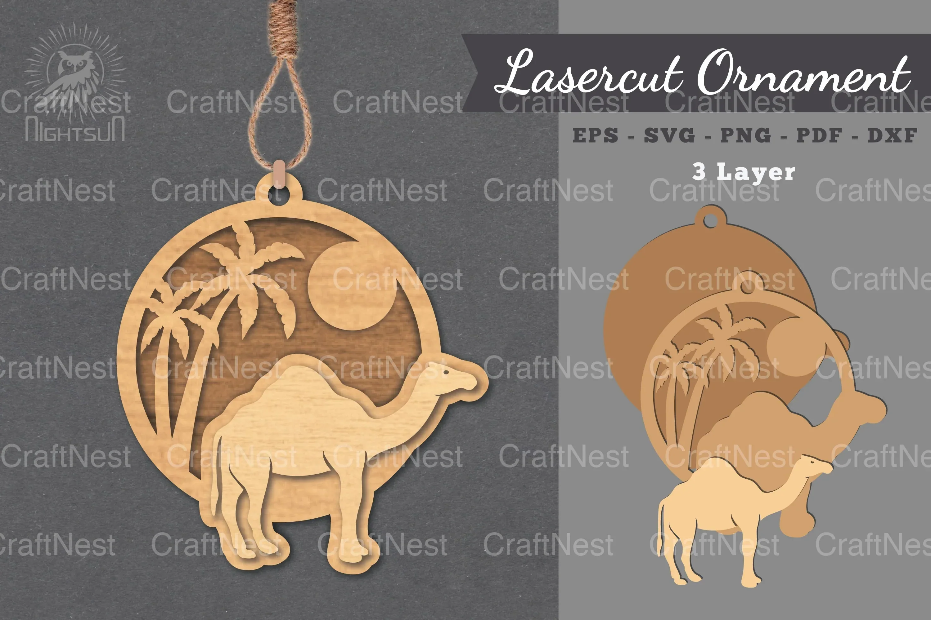 Camel Laser Cut Ornament Clipart Bundle
