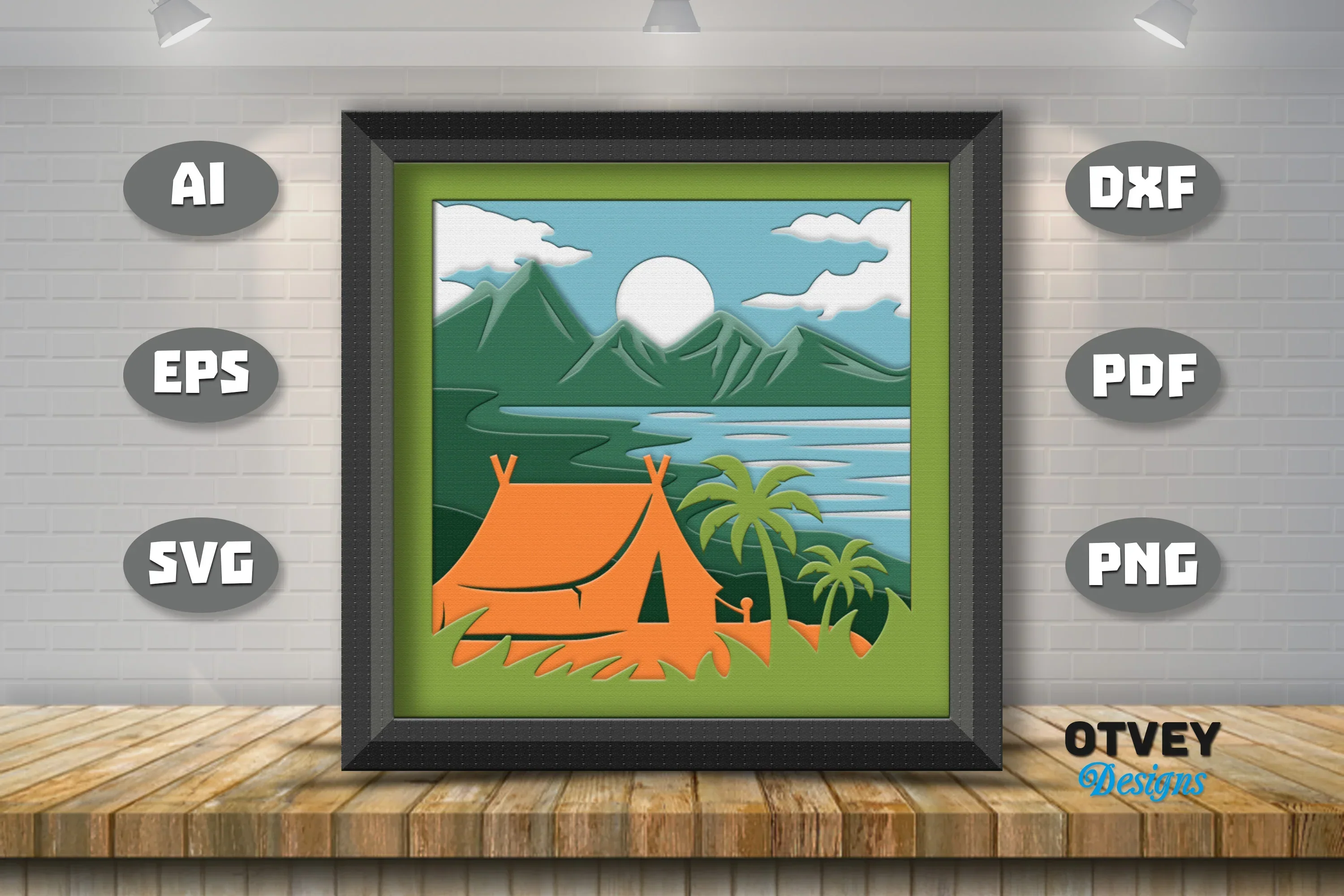 Camping 3D Shadowbox Layered SVG Bundle