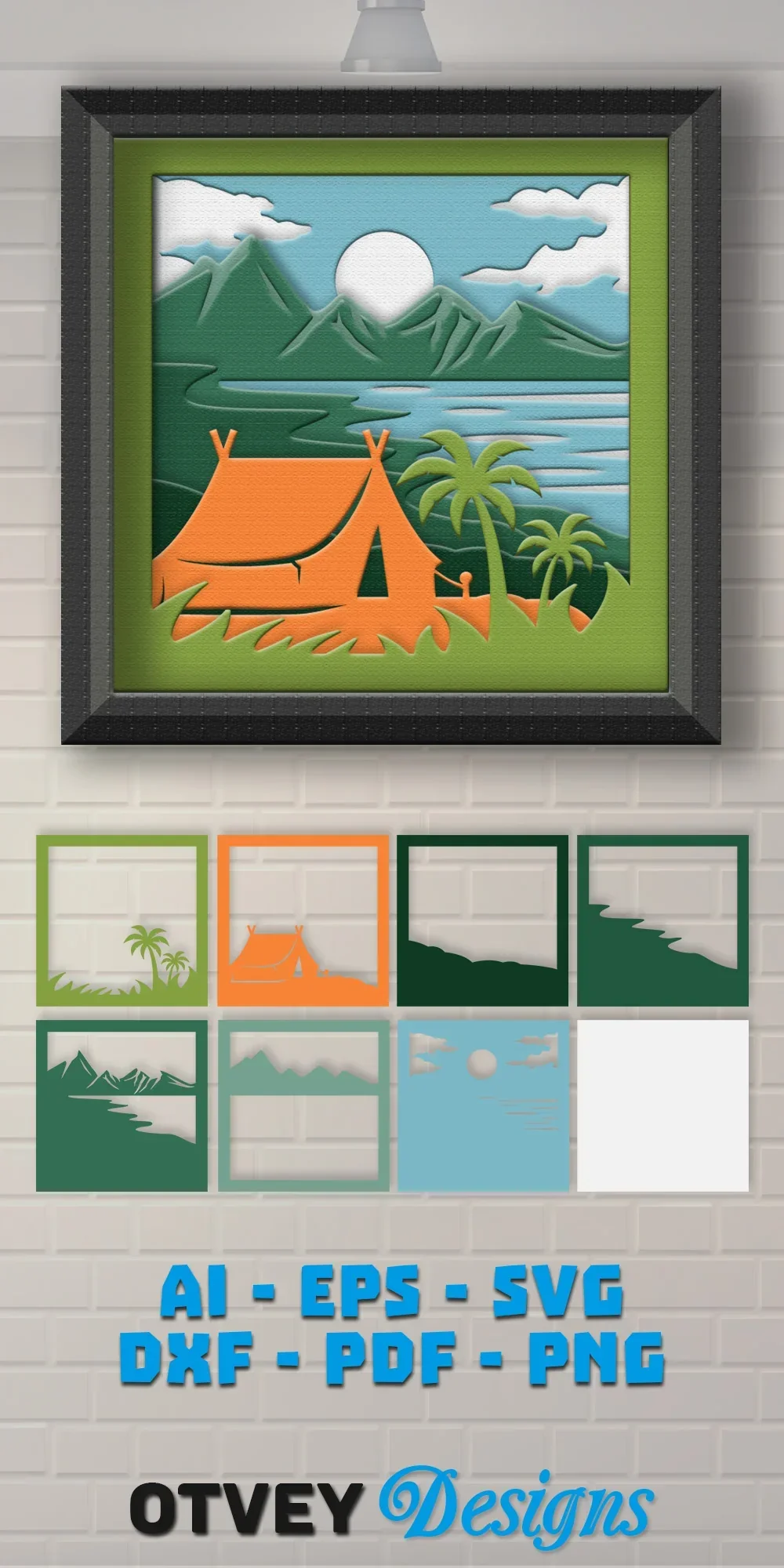 Camping 3D Shadowbox Layered SVG Bundle - Image 4