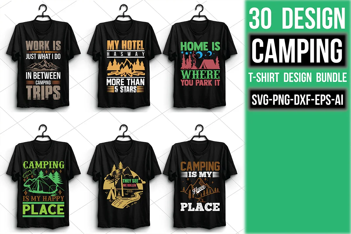 Camping T Shirt Bundle
