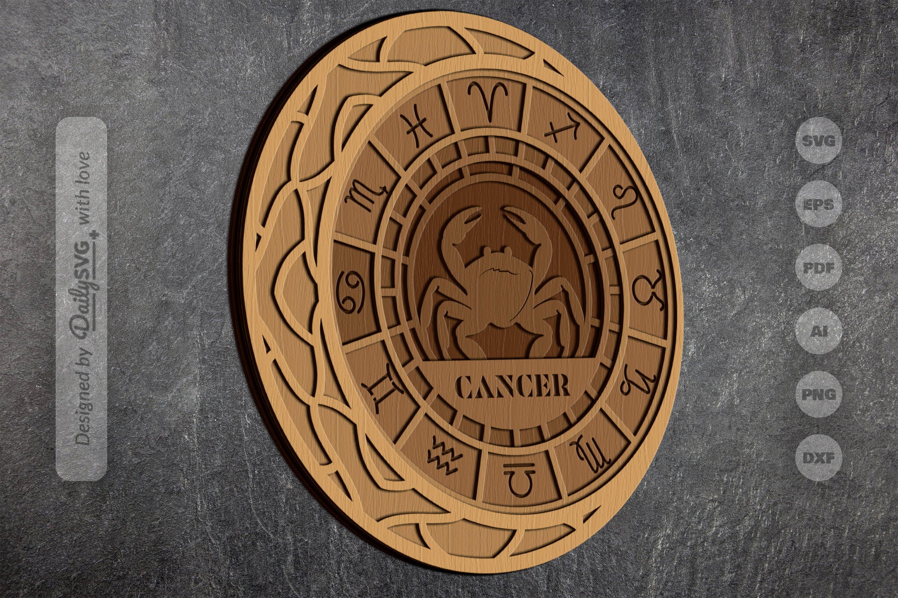 Cancer Zodiac Laser Cut SVG Bundle - Image 3