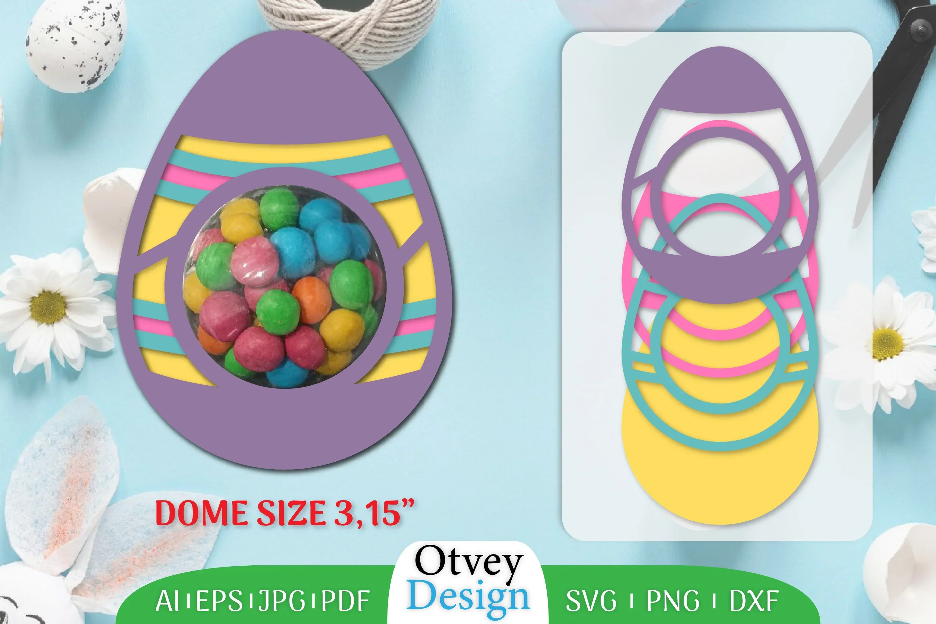 Candy Dome Easter Eggs SVG Bundle