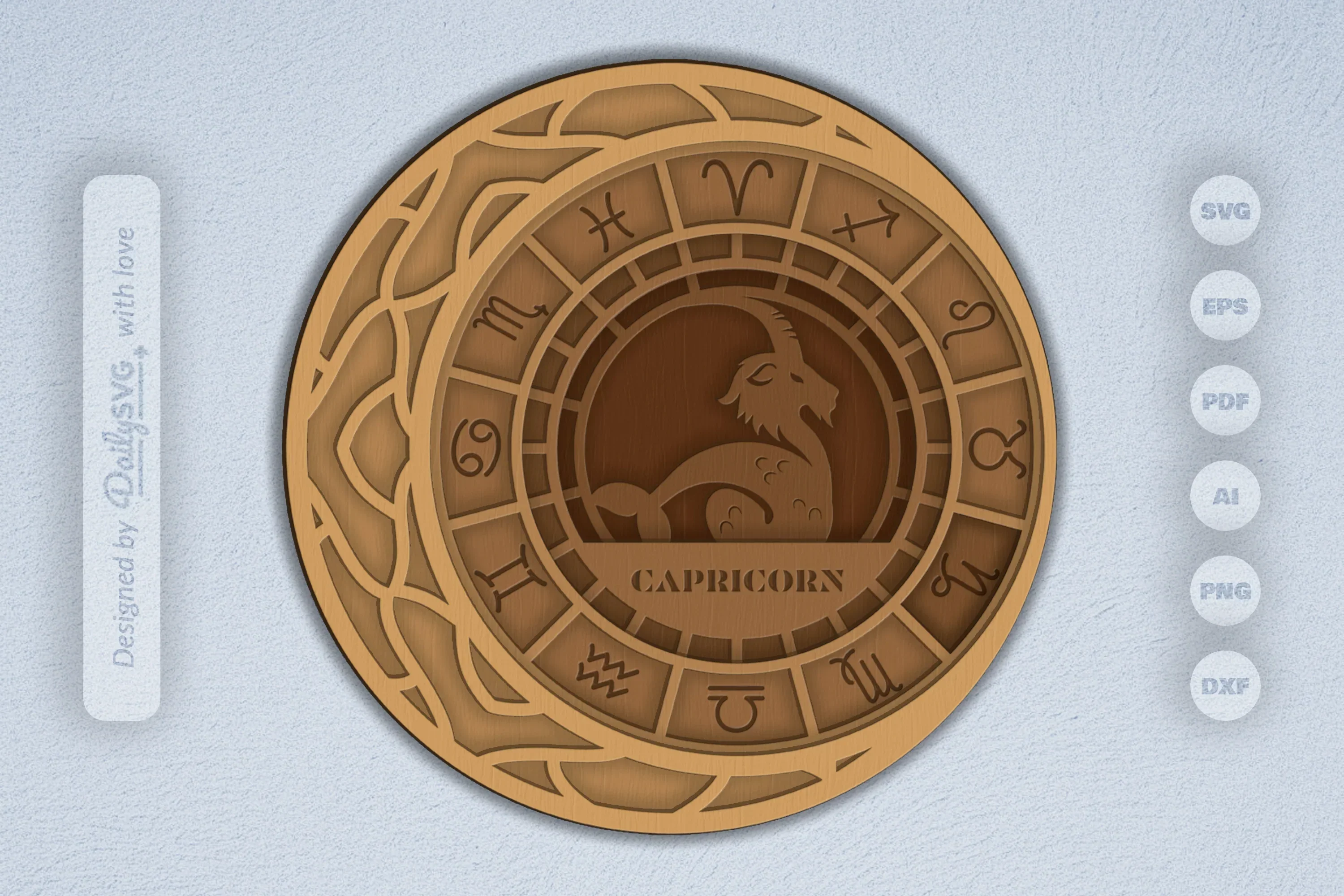 Capricorn Zodiac Laser Cut SVG Bundle