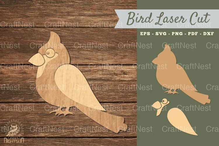 Cardinal Bird Laser Cut Decoration Clipart Bundle