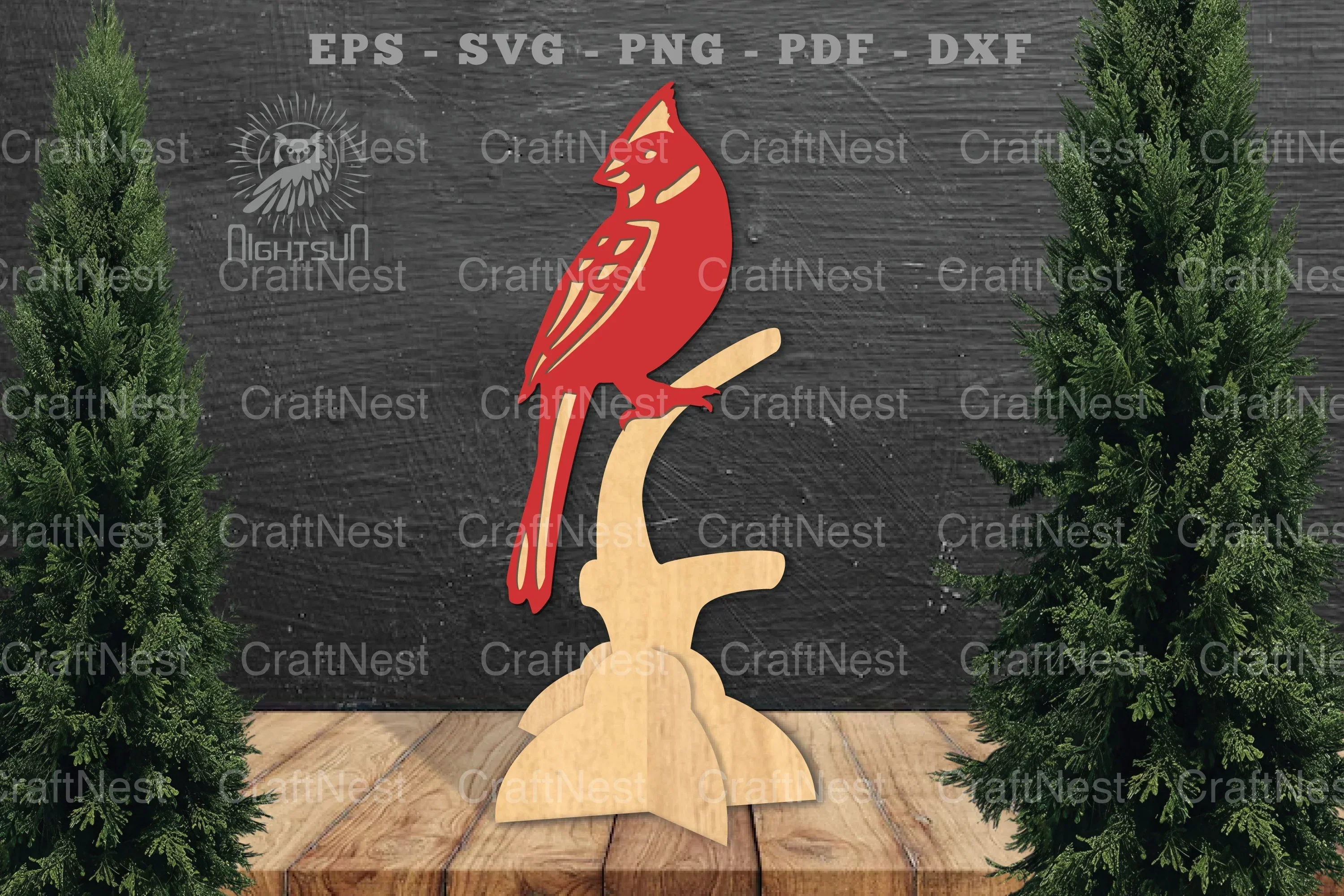 Cardinal Bird Laser Cut Home Decor SVG Bundle