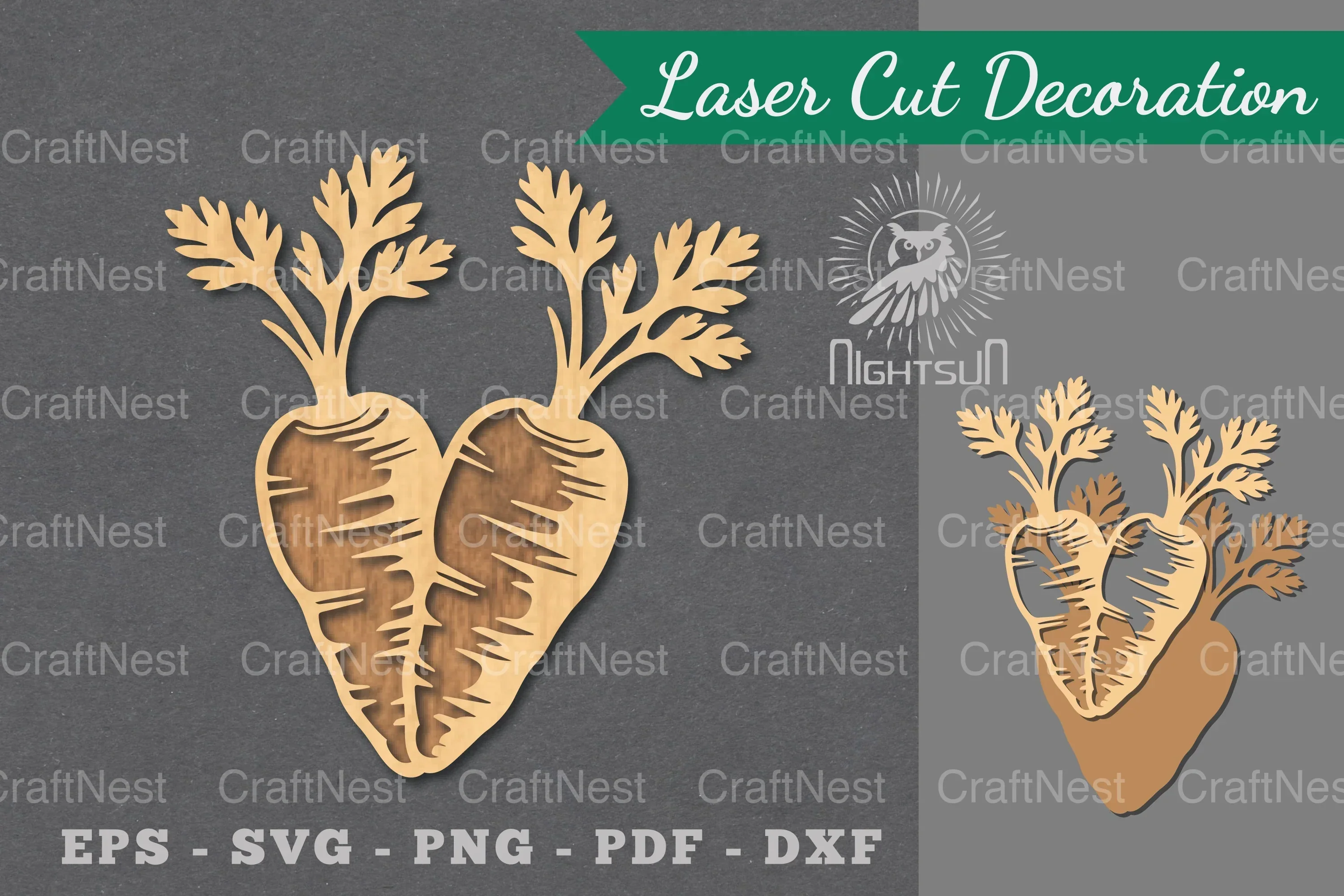 Carrot Laser Cut Decoration Clipart Bundle
