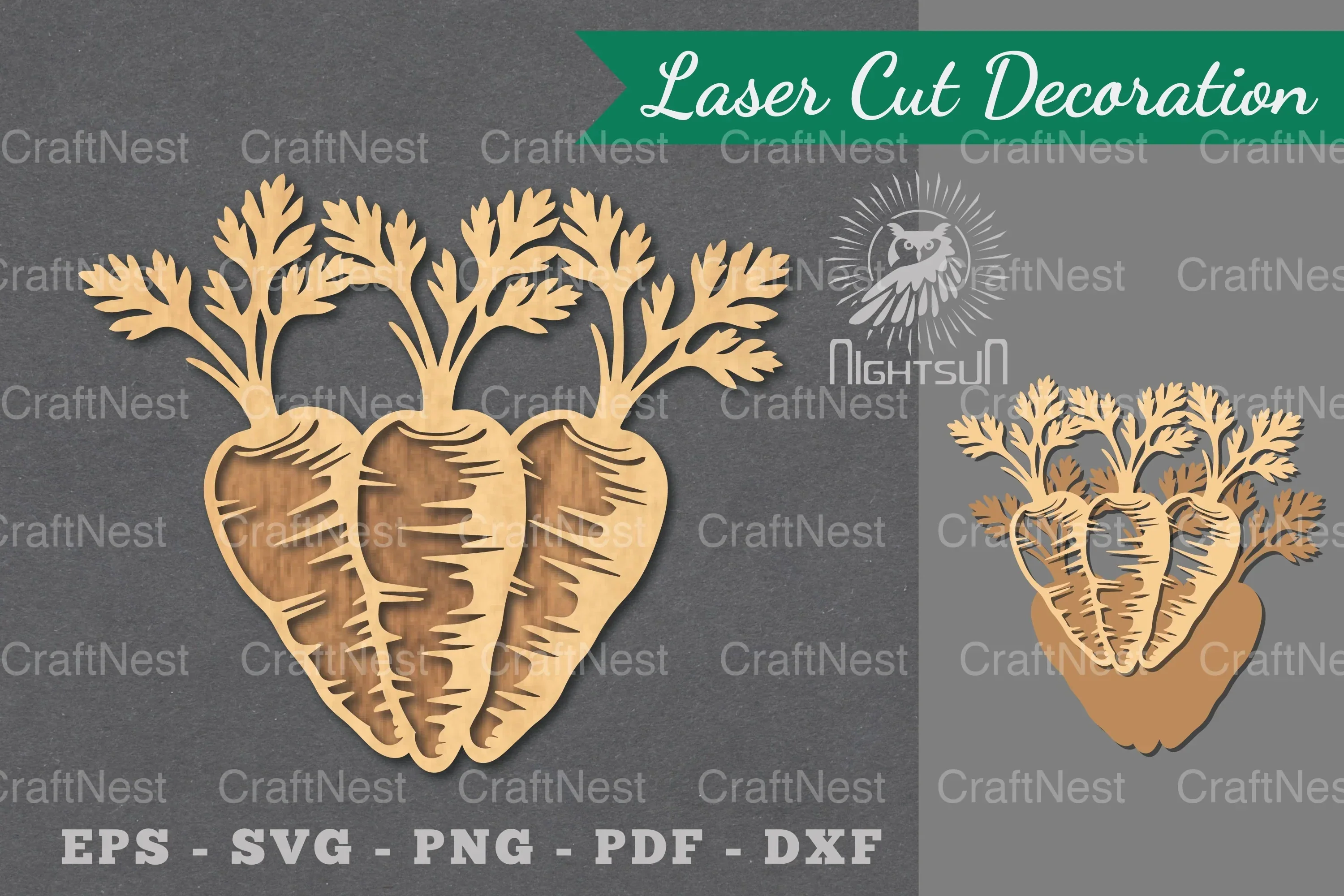 Carrot Laser Cut Decoration Clipart Bundle