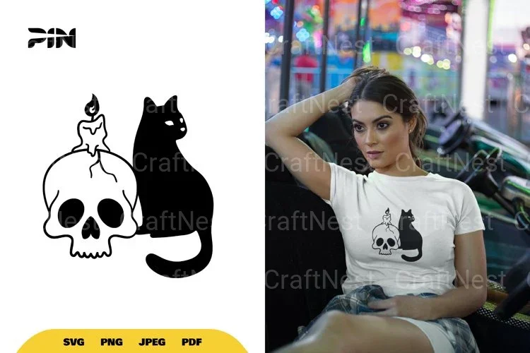 Cat and Skull Halloween SVG Bundle