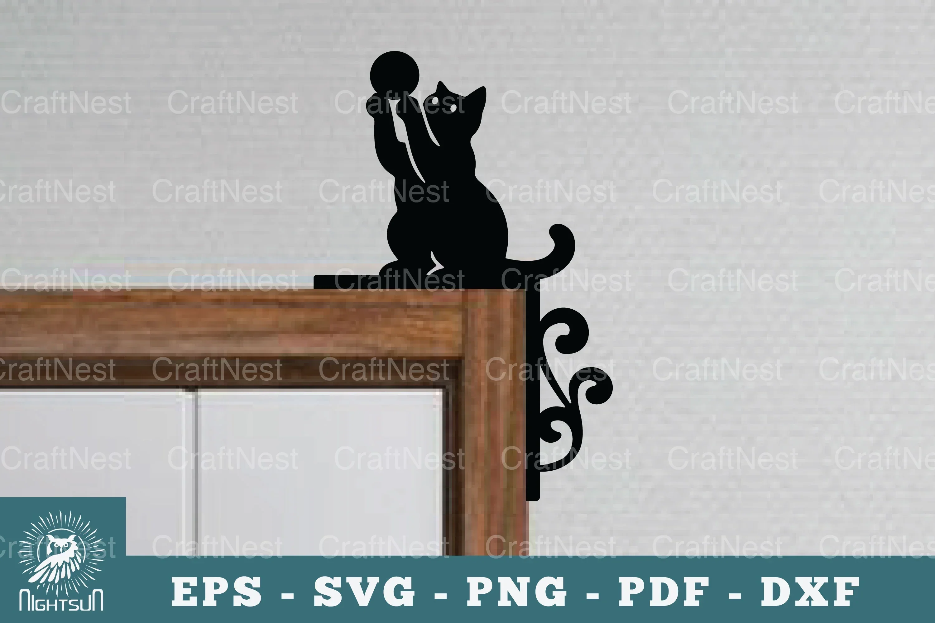 Cat Door Corner Lasercut Clipart Bundle