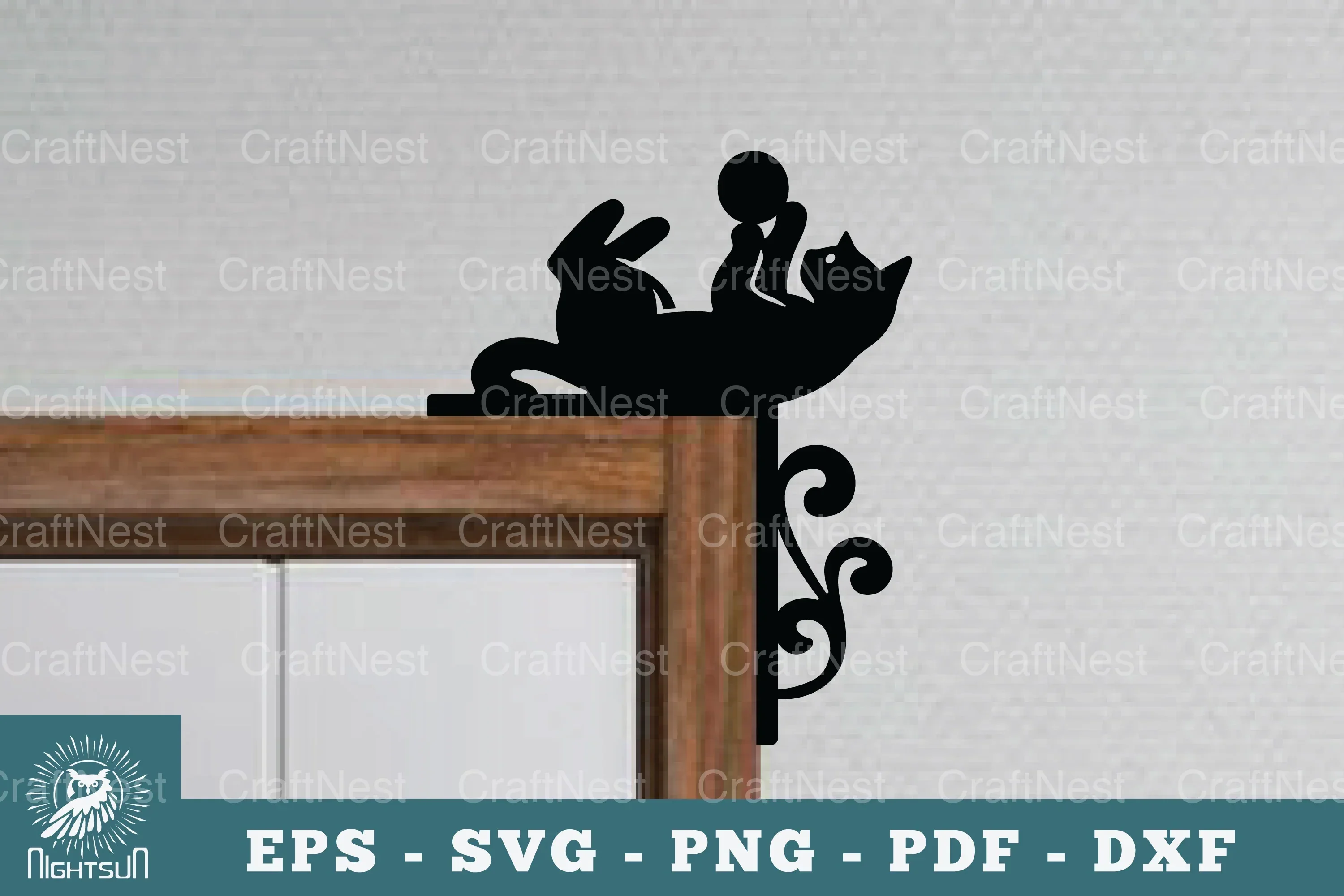 Cat Door Corner Lasercut SVG Bundle