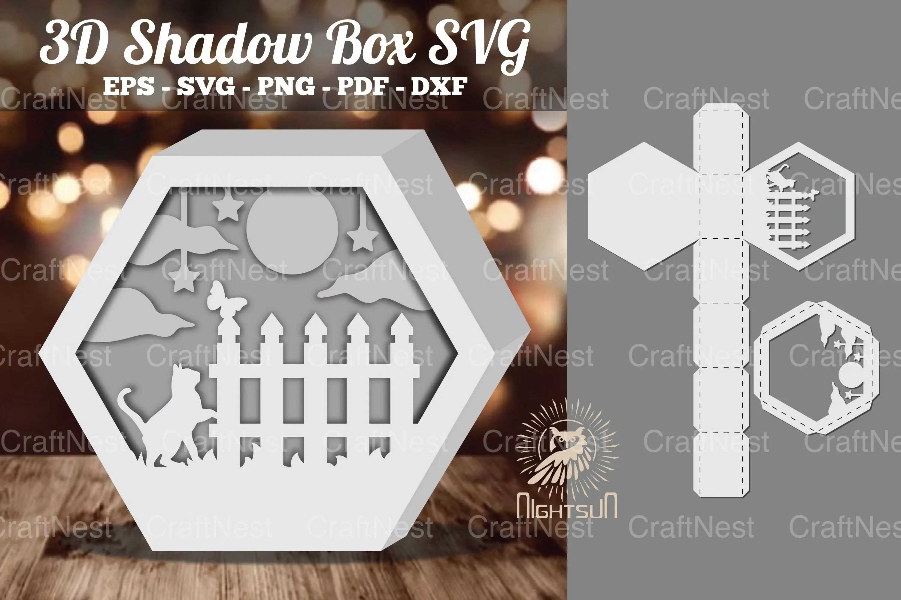 Cat Papercut 3D Shadow Box SVG Bundle