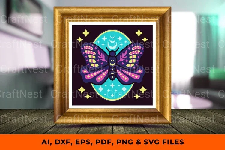 Celestial Butterfly 3D Shadow Box SVG Bundle